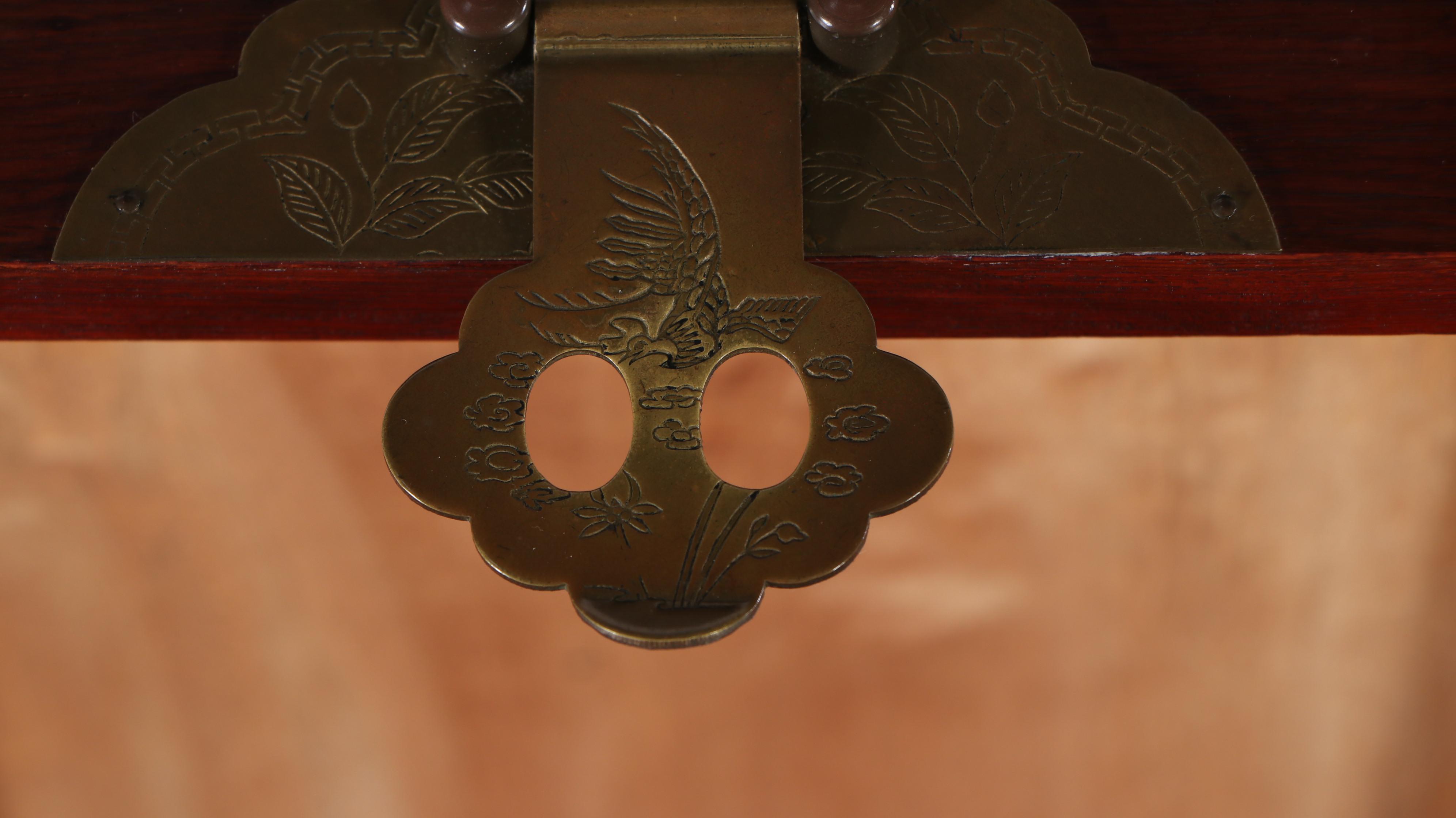 Chinese Carved Mahogany Chest, Mid to Late 20th Century