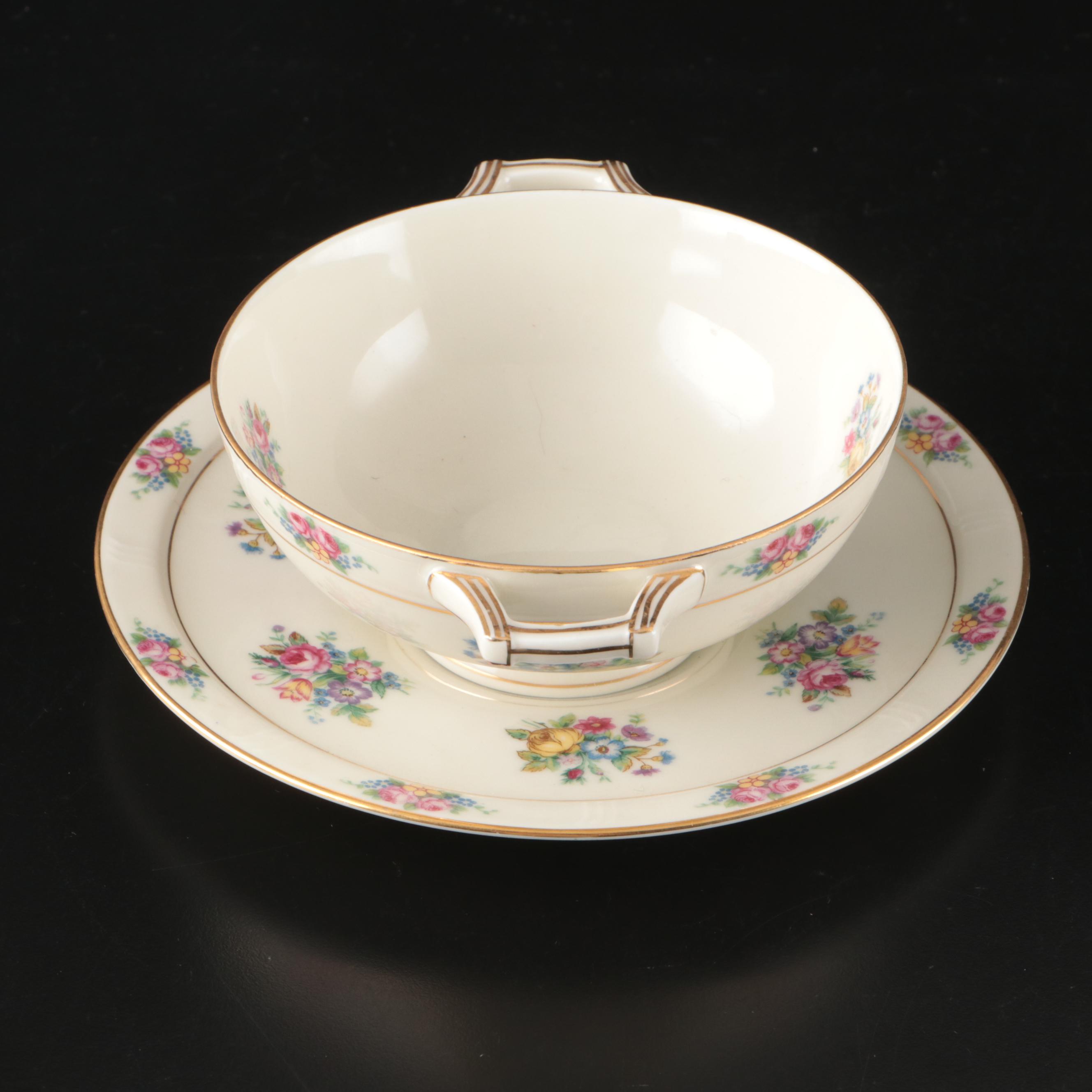 Haas Czjzek Coronado Porcelain Soup Bowls and Saucers