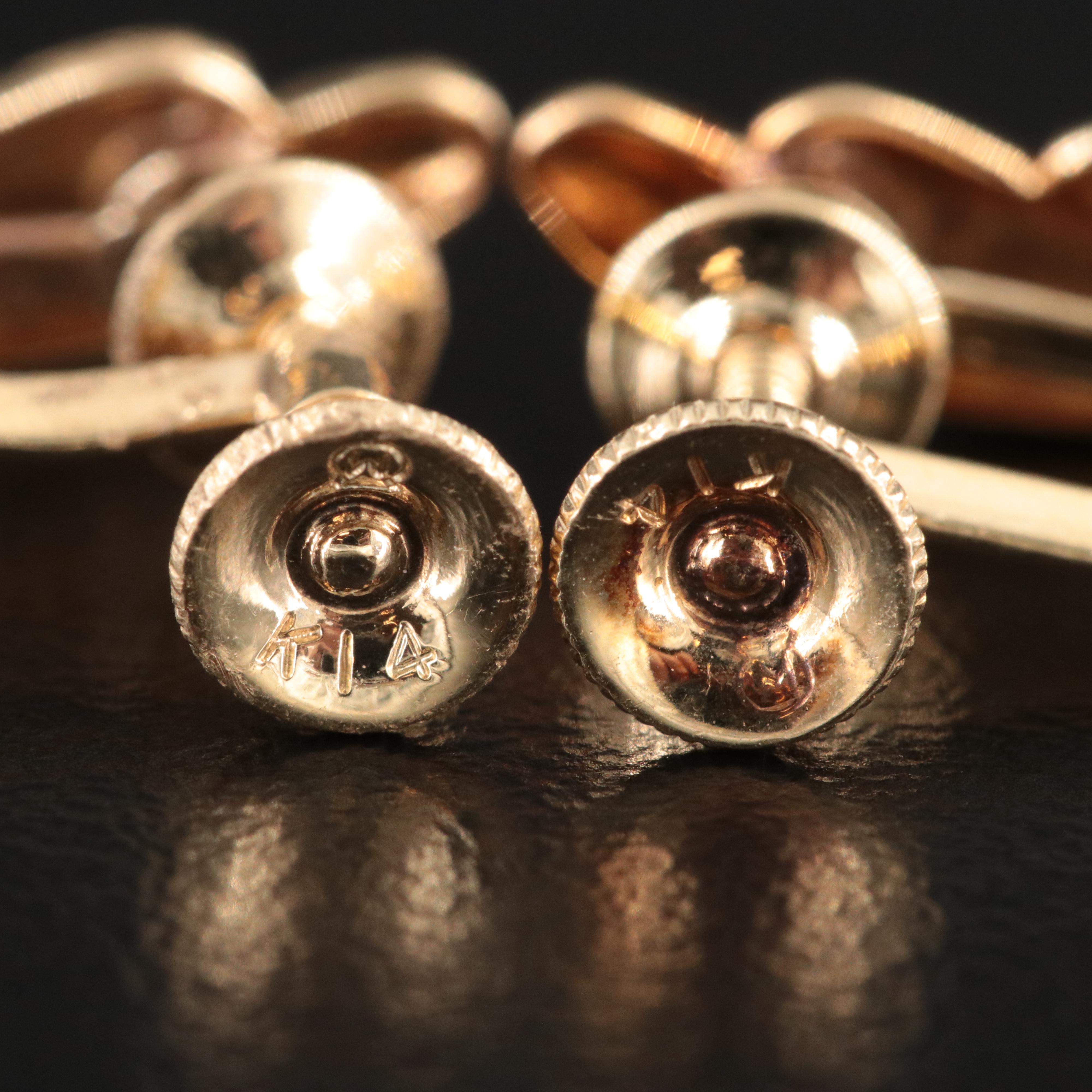 Mikimoto 14K Pearl Drop Screw Back Earrings