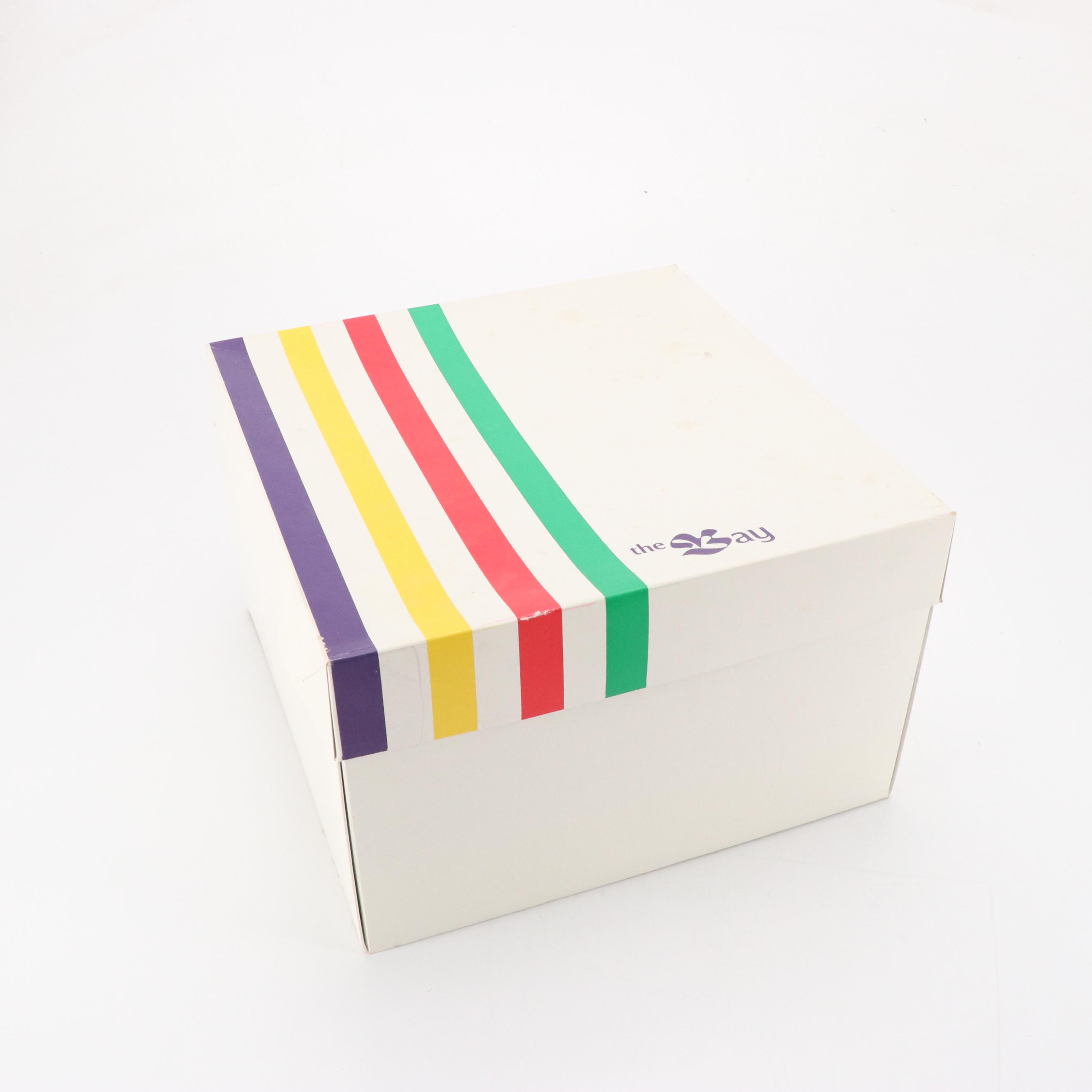 Vintage Chocolate Brown Mink Fur Hat with Feather Pin Detail in Box