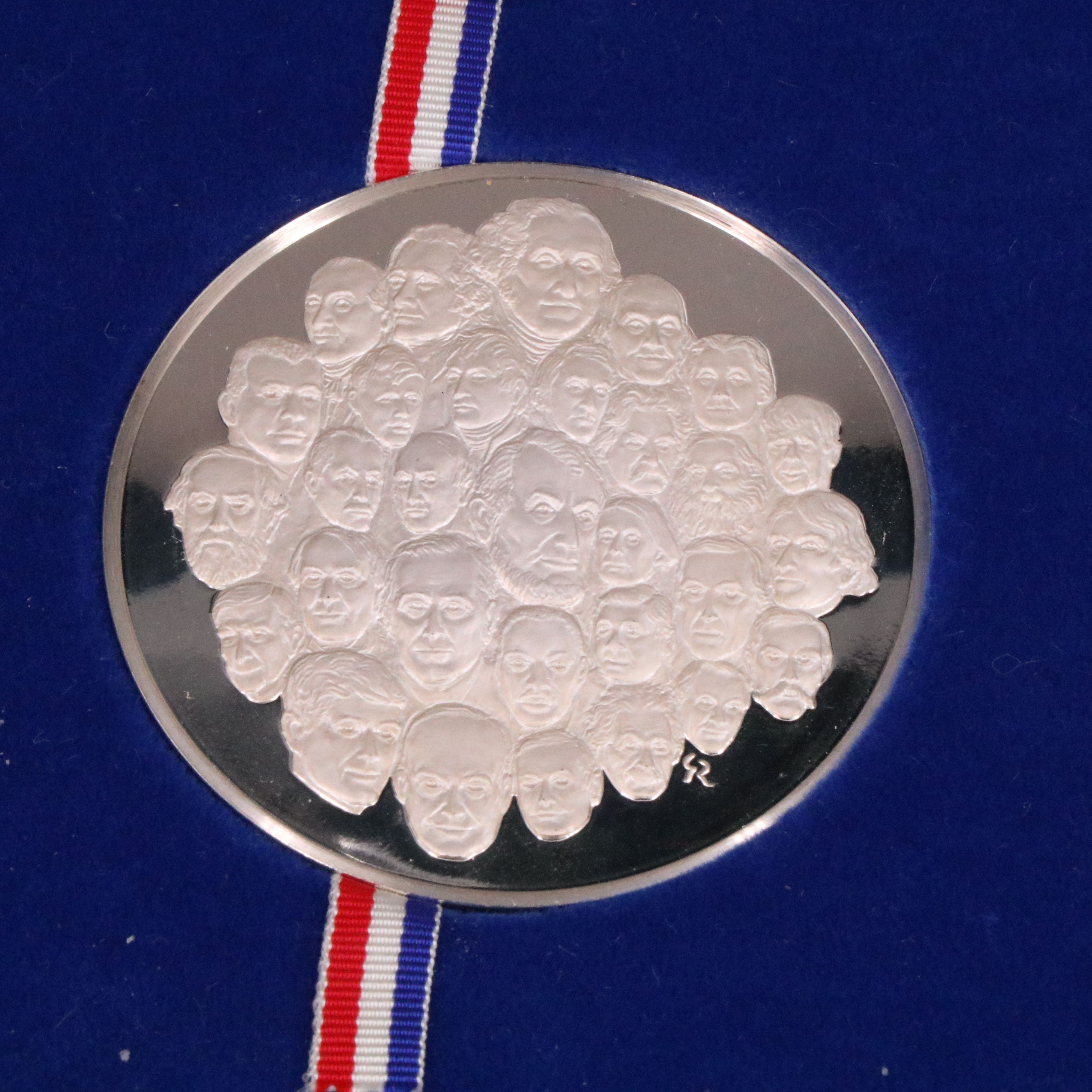 Set of 1975 Franklin Mint Silver and Bronze Bicentennial Medals