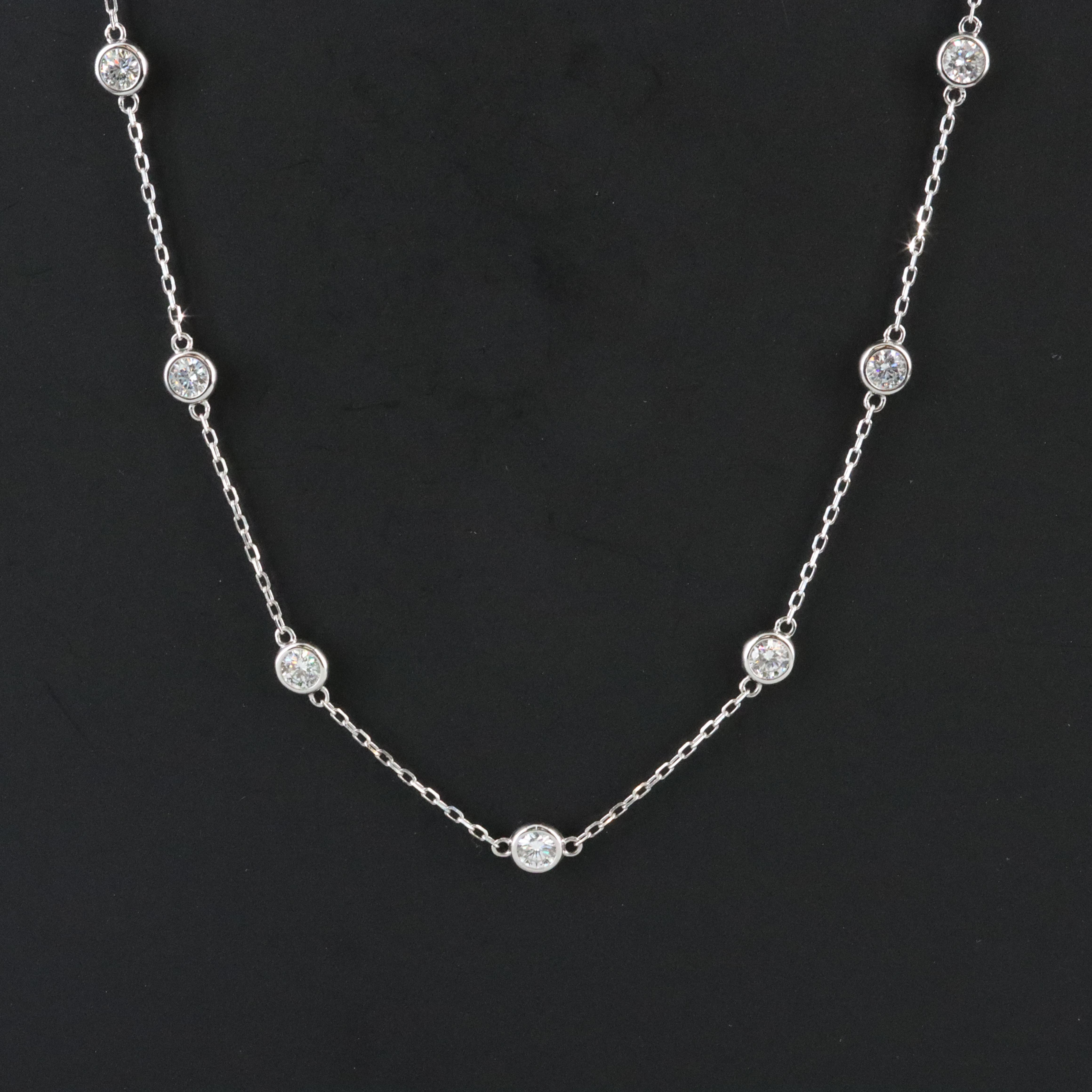 14K 2.35 CTW Lab Grown Diamond Station Necklace