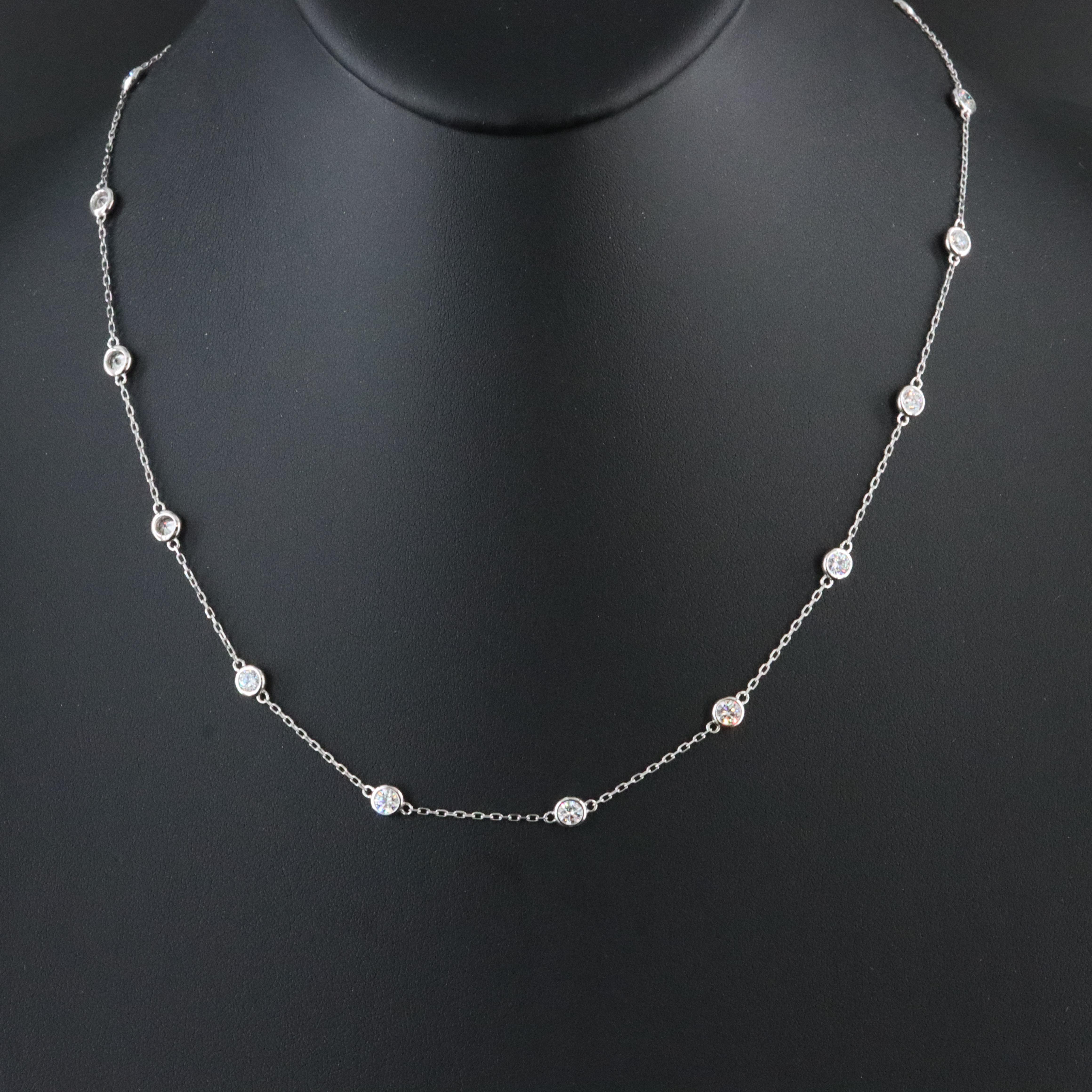 14K 2.35 CTW Lab Grown Diamond Station Necklace