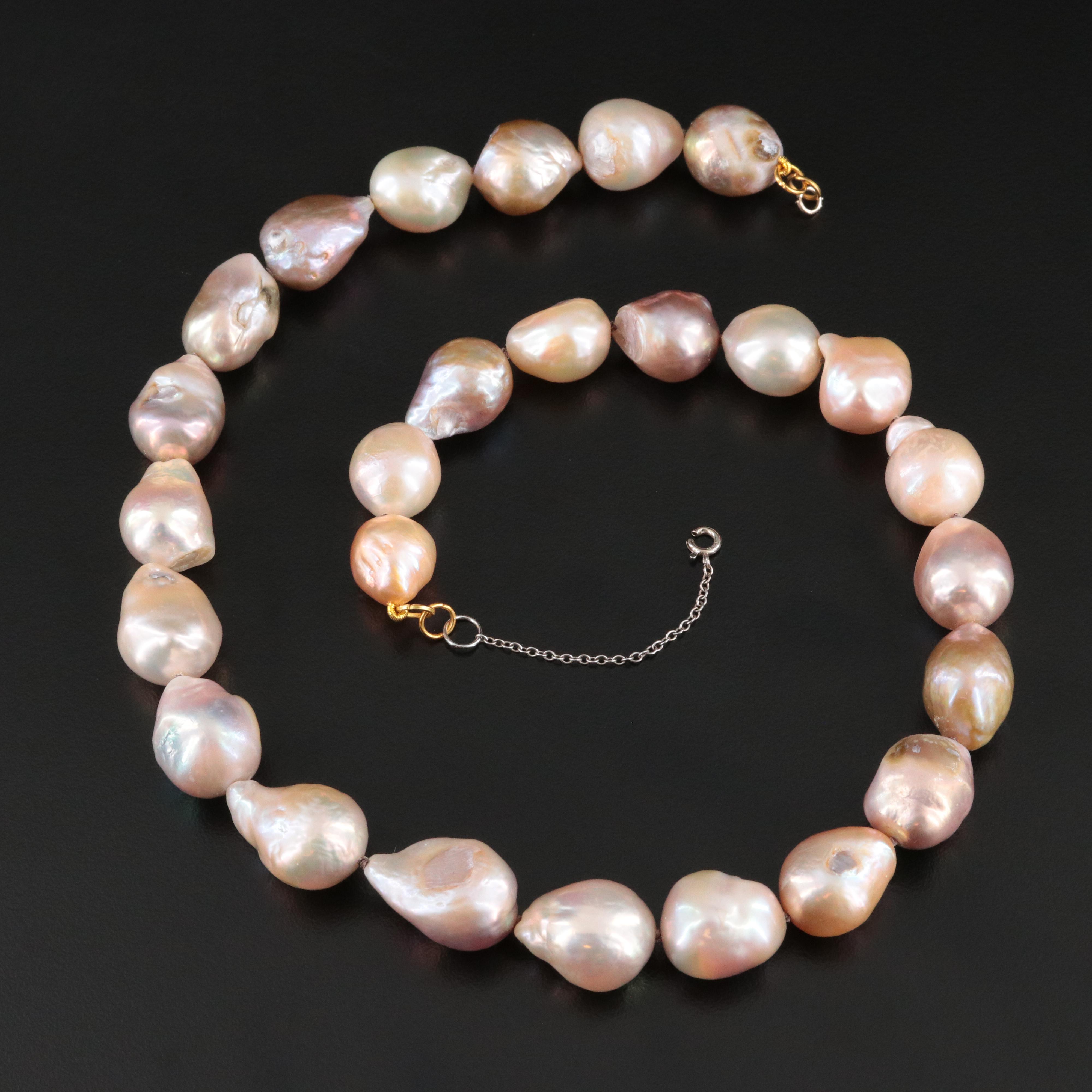 13.00 × 16.00 MM Pearl Necklace with 14K Clasp