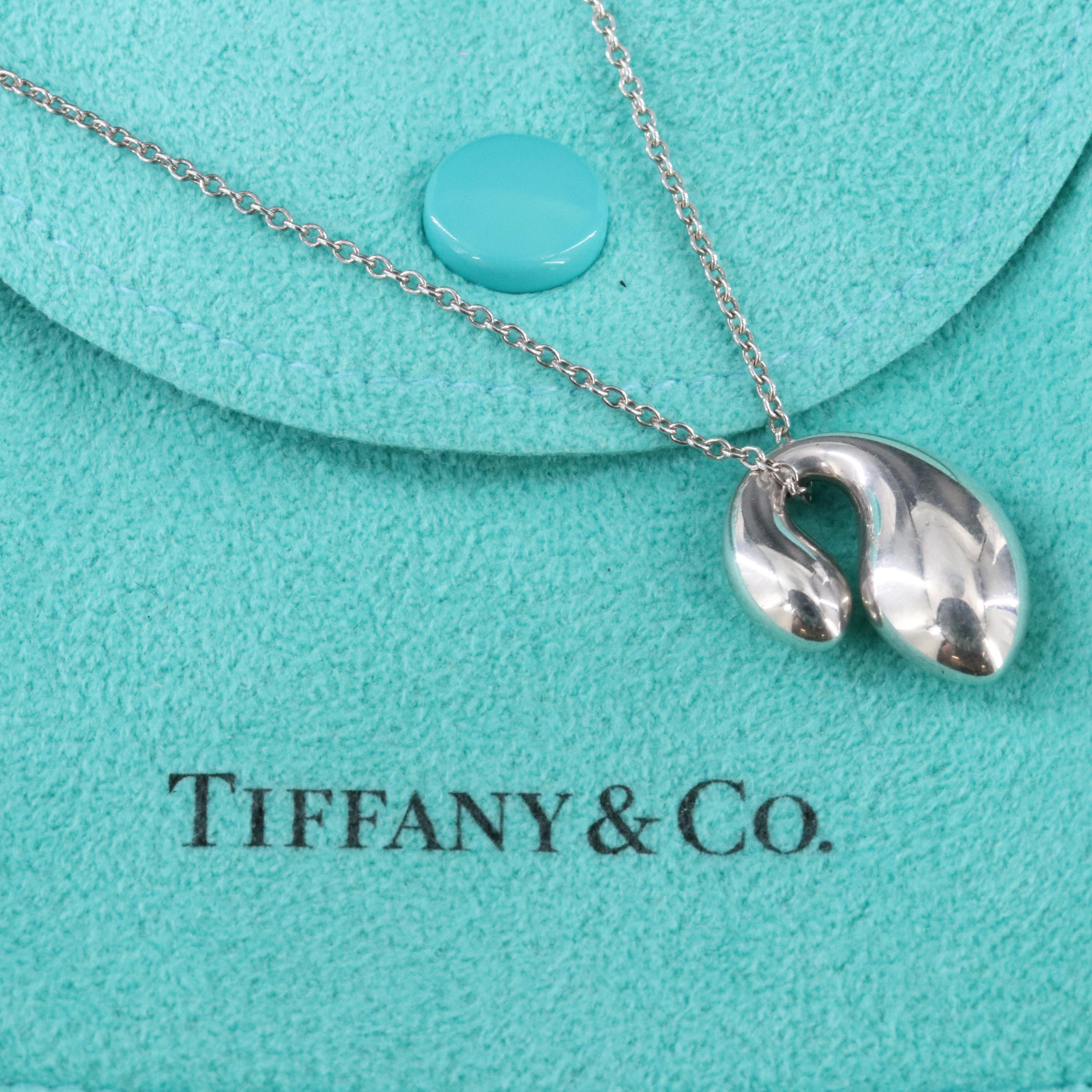 Elsa Peretti for Tiffany & Co. Sterling Double Teardrop Pendant Necklace