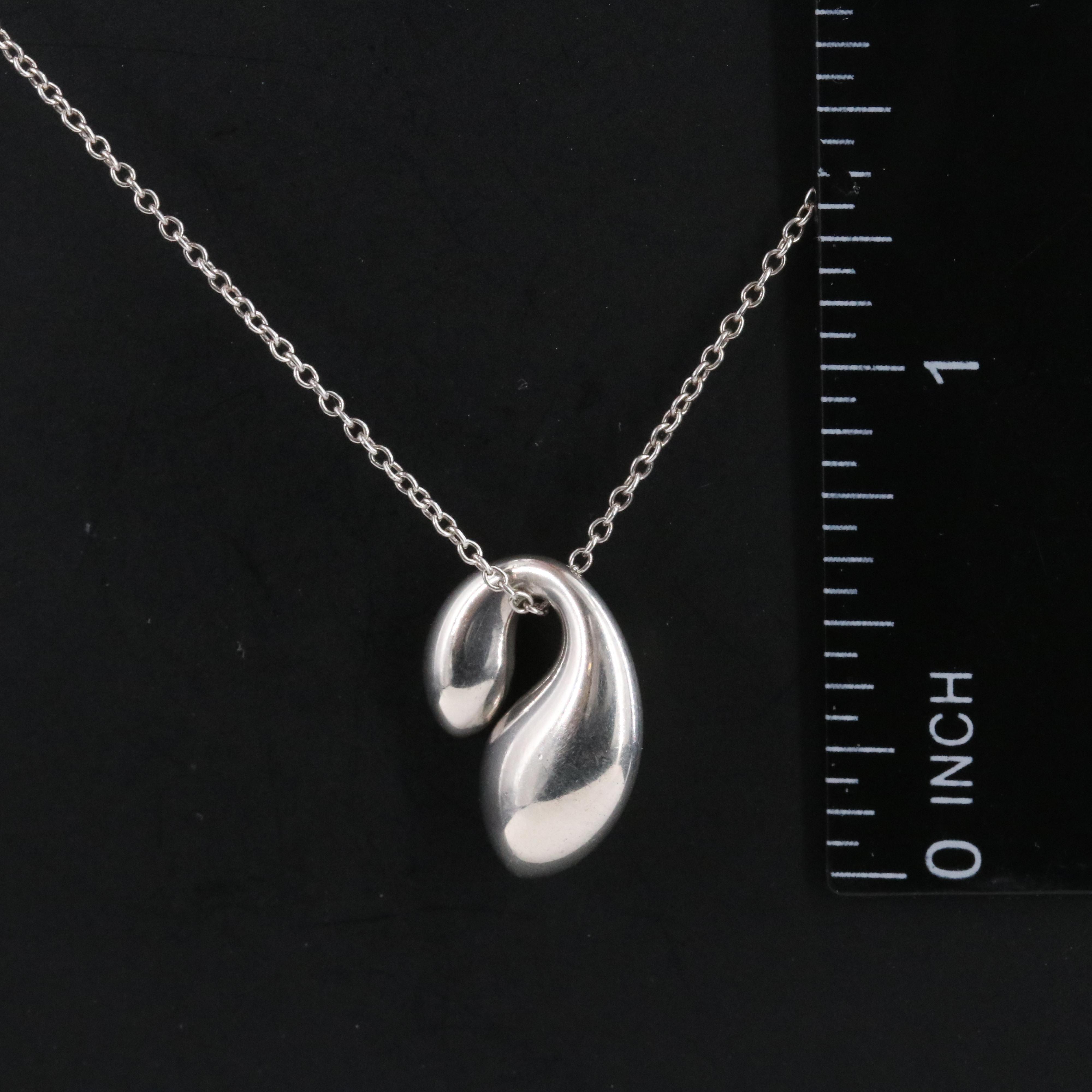 Elsa Peretti for Tiffany & Co. Sterling Double Teardrop Pendant Necklace