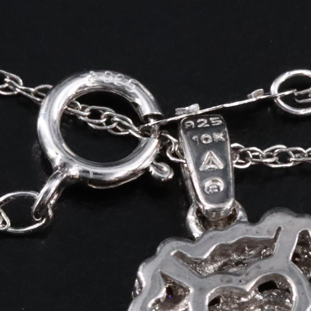 Sterling Glass Pendant Necklace with 10K Rose Gold Accent