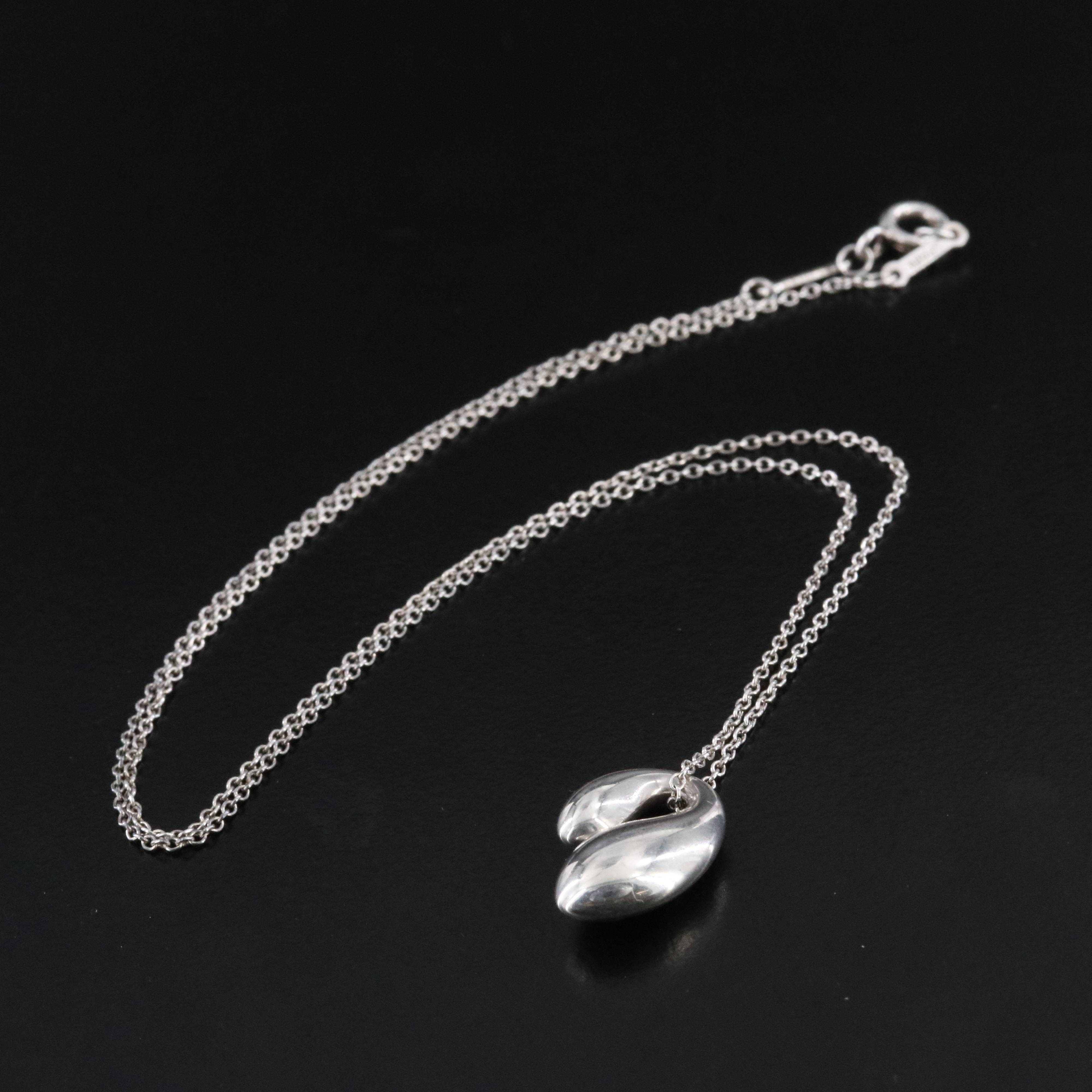 Elsa Peretti for Tiffany & Co. Sterling Double Teardrop Pendant Necklace
