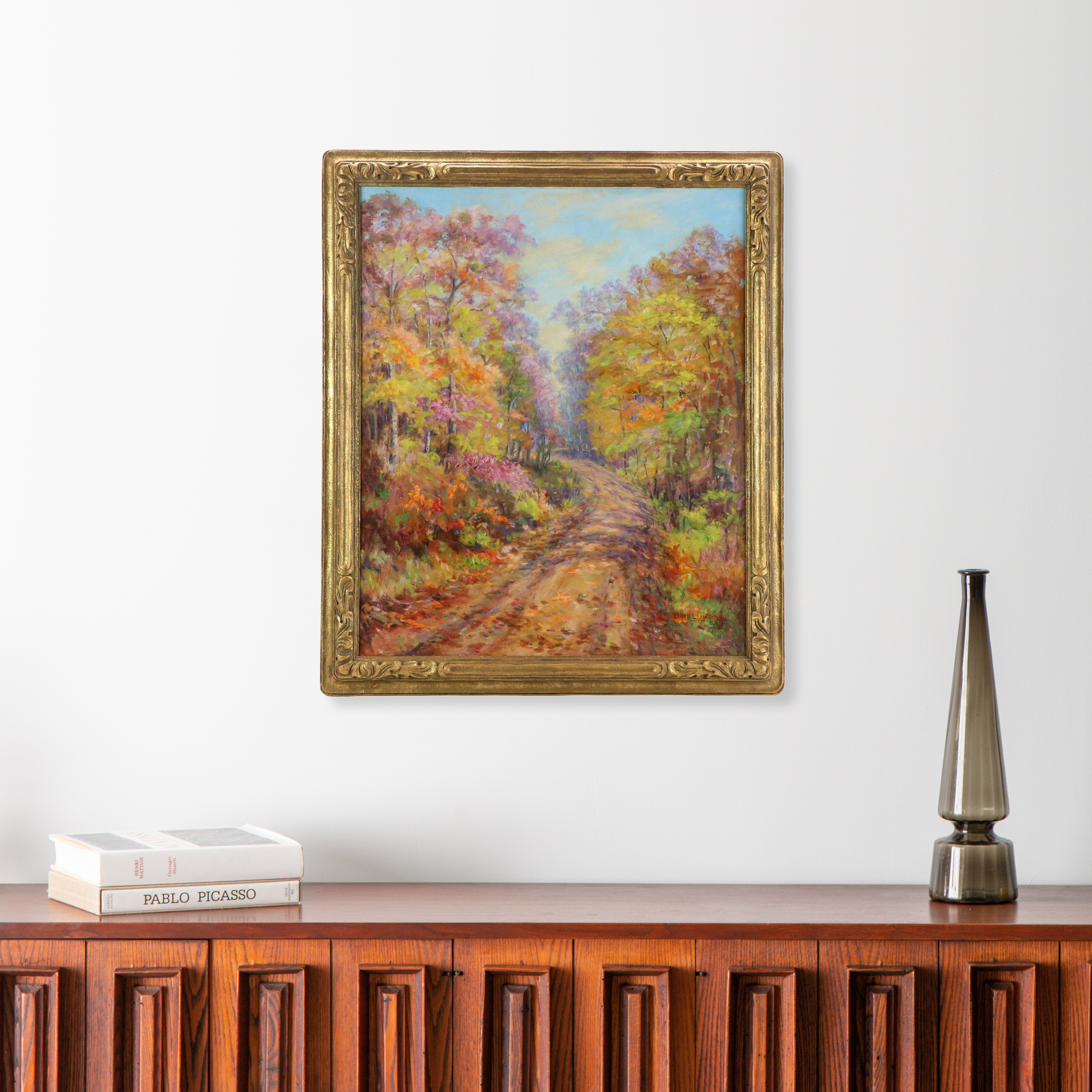 Ethel Lomasney Oil Painting "Brown County Colors" in Newcomb-Macklin Frame