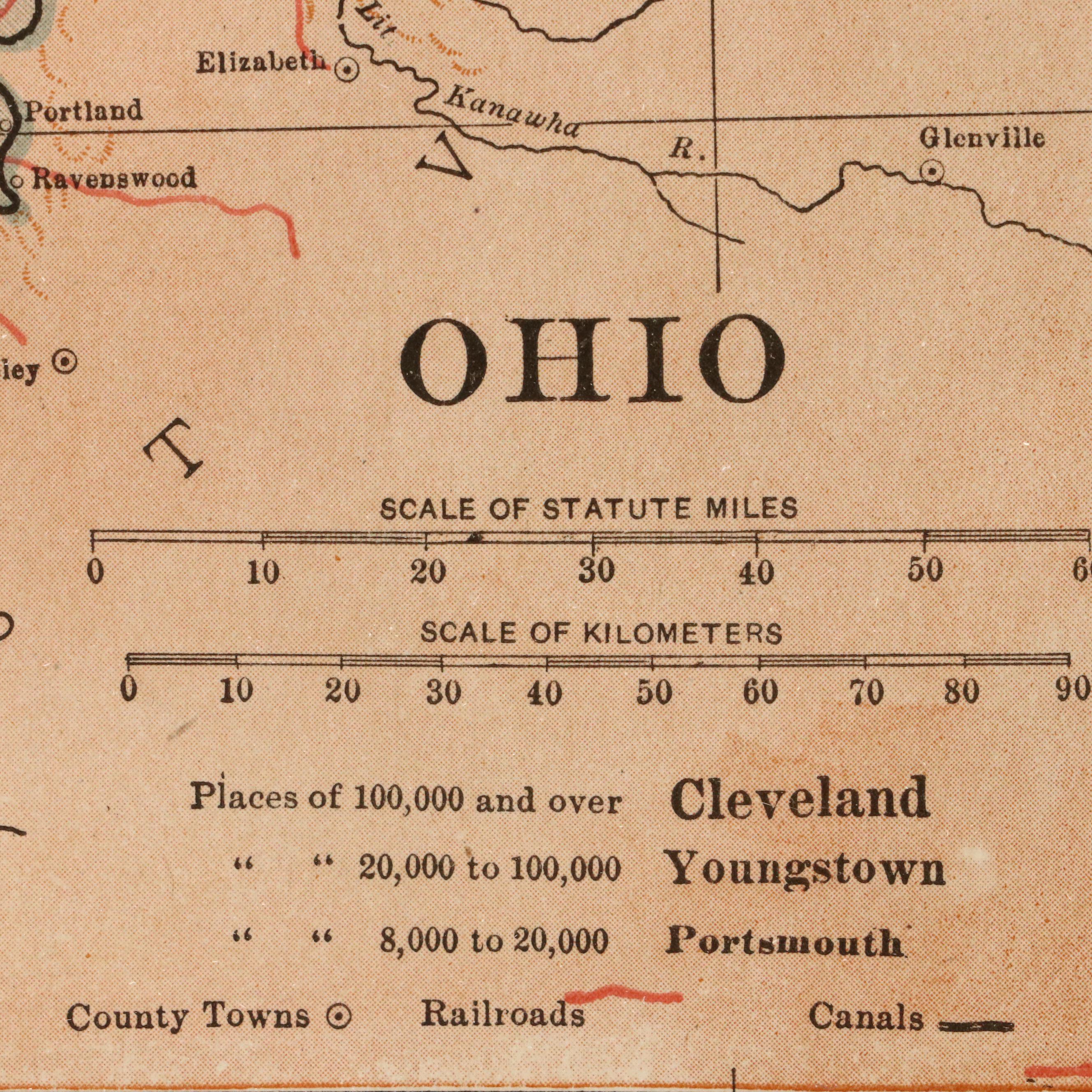 Map Engraving of Ohio Road Atlas, 1917