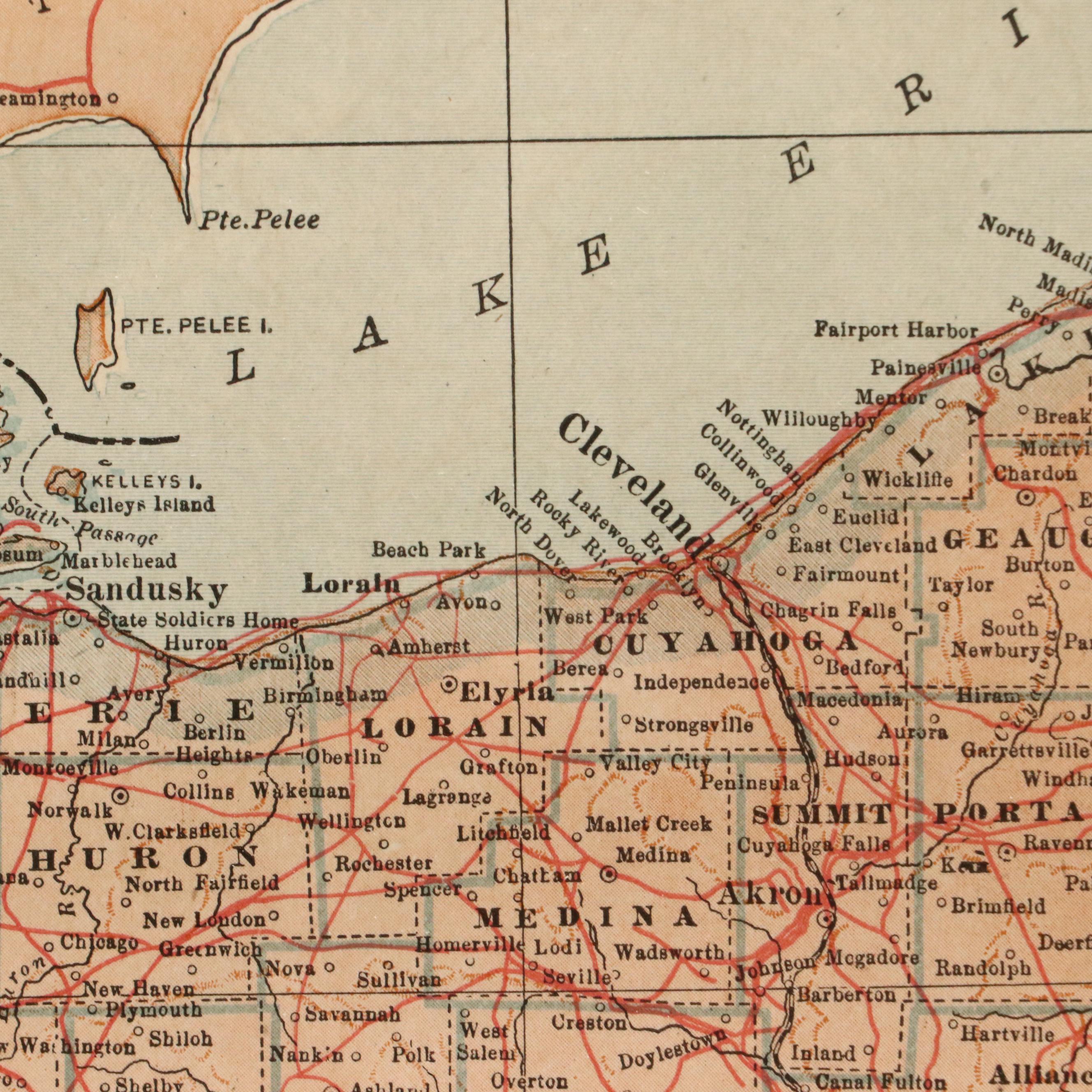 Map Engraving of Ohio Road Atlas, 1917