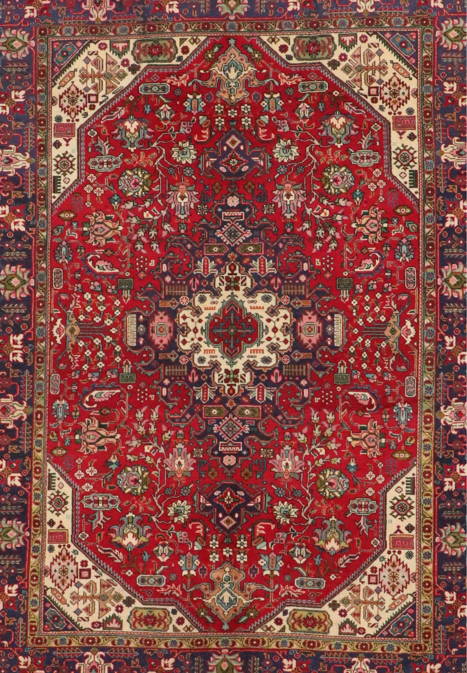 6'6 x 9'4 Hand-Knotted Persian Tabriz Area Rug