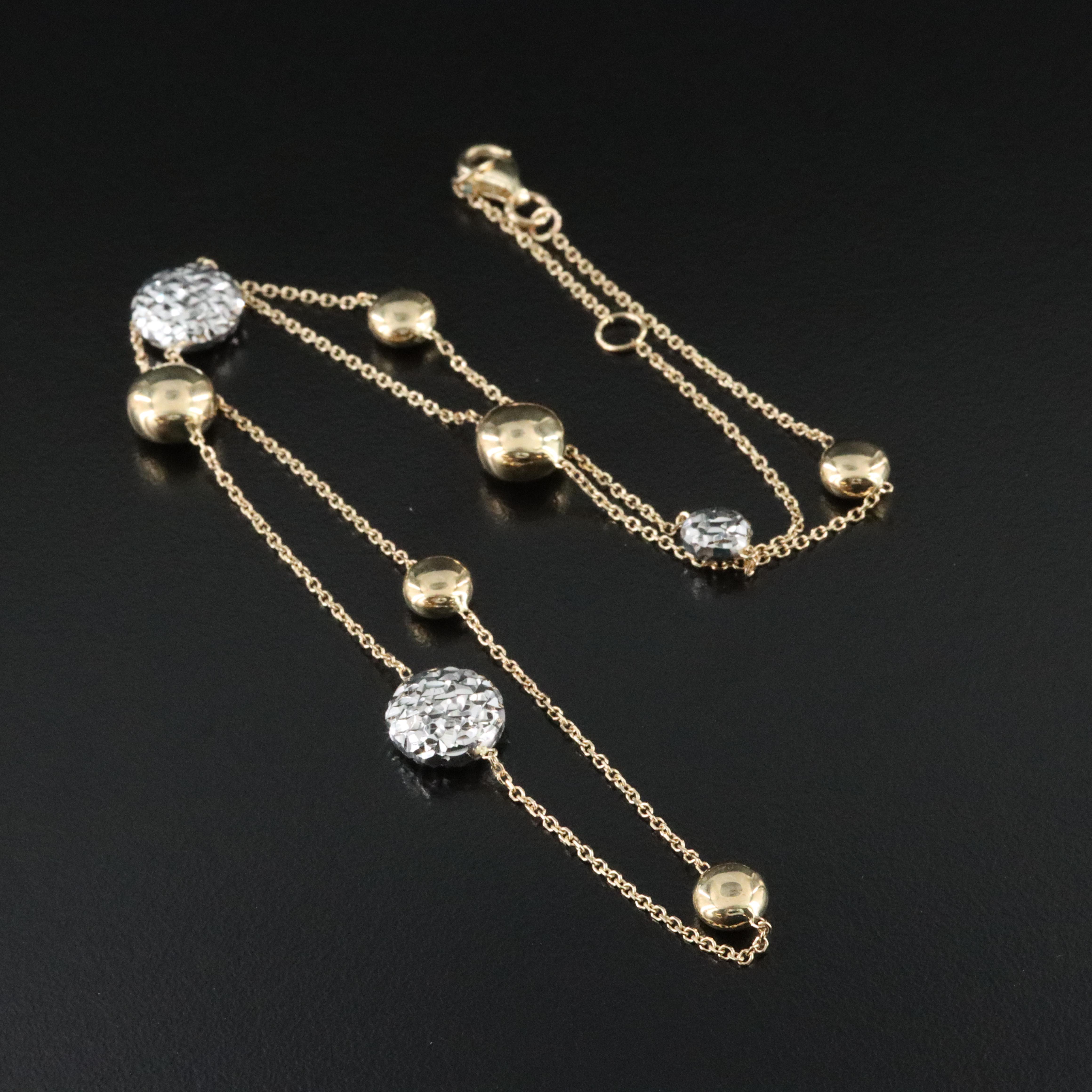 Italian 14K Two-Tone Station Necklace