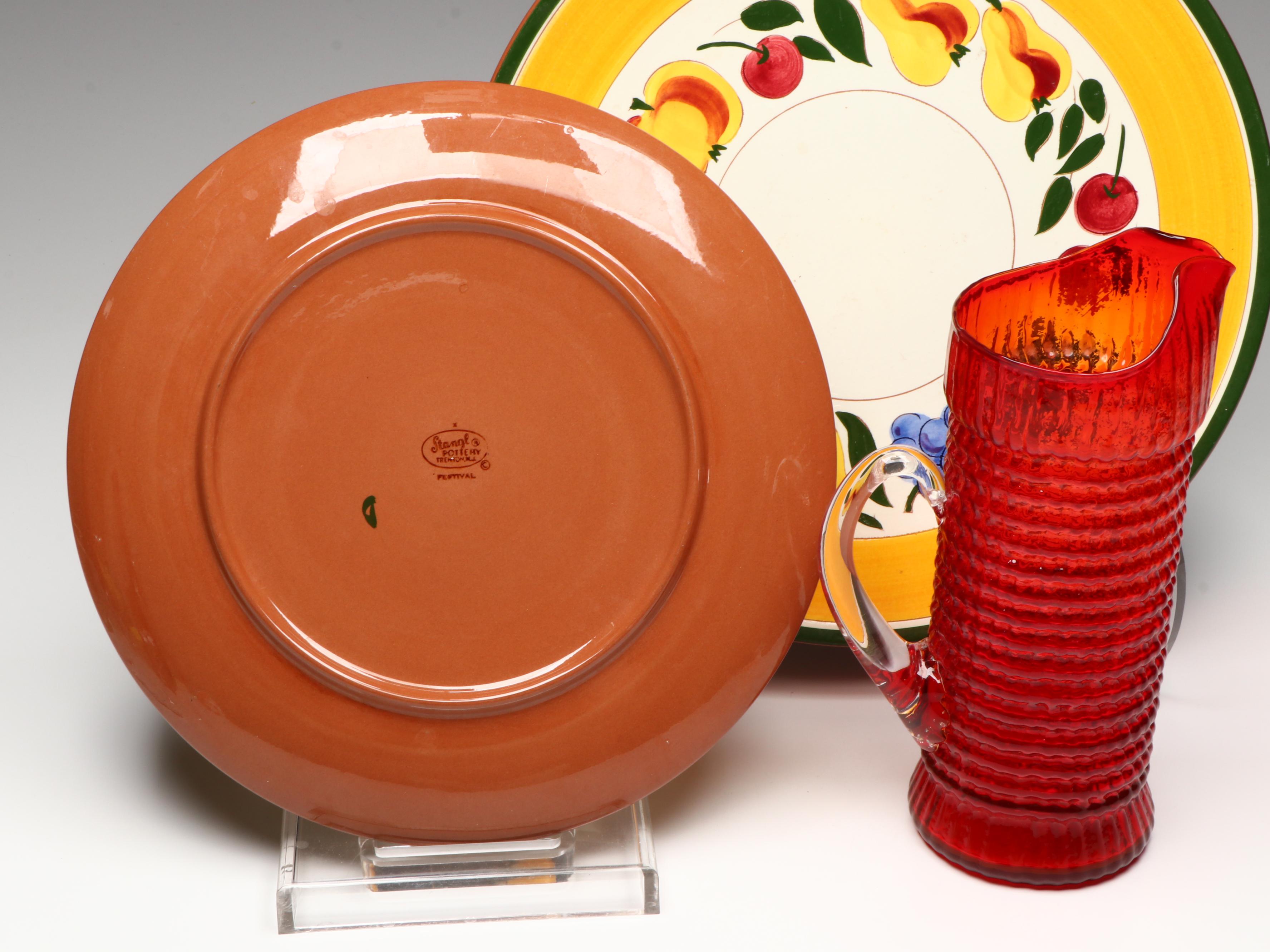 Stangl Pottery Three-Tiered Ceramic Dish with More Kitchen Accessories