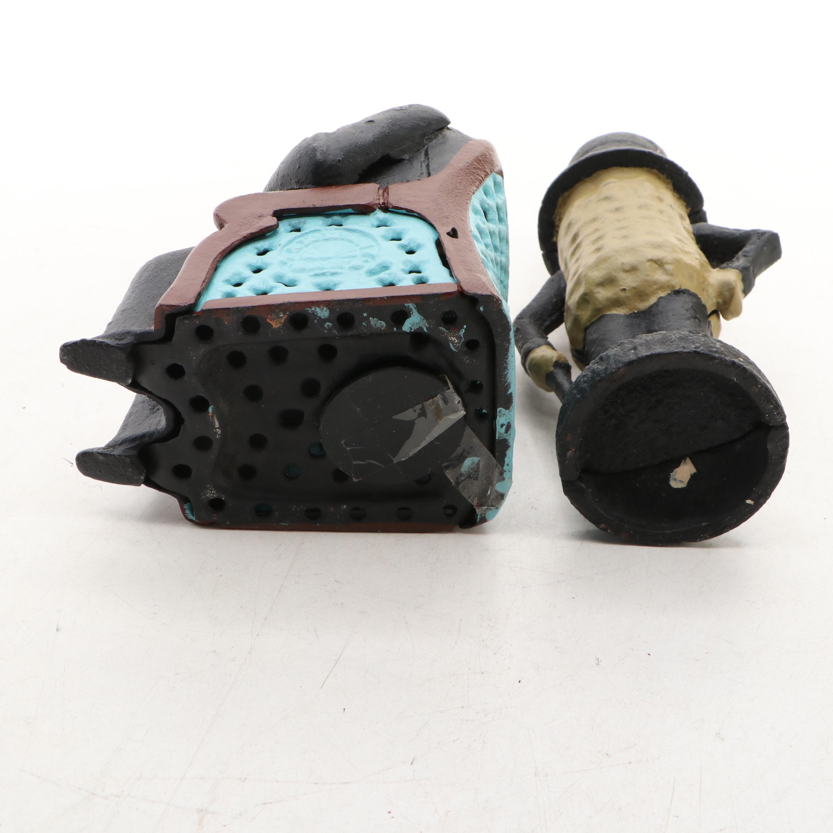Mr. Peanut Cast Iron Coin Bank with Tammany Mechanical Bank