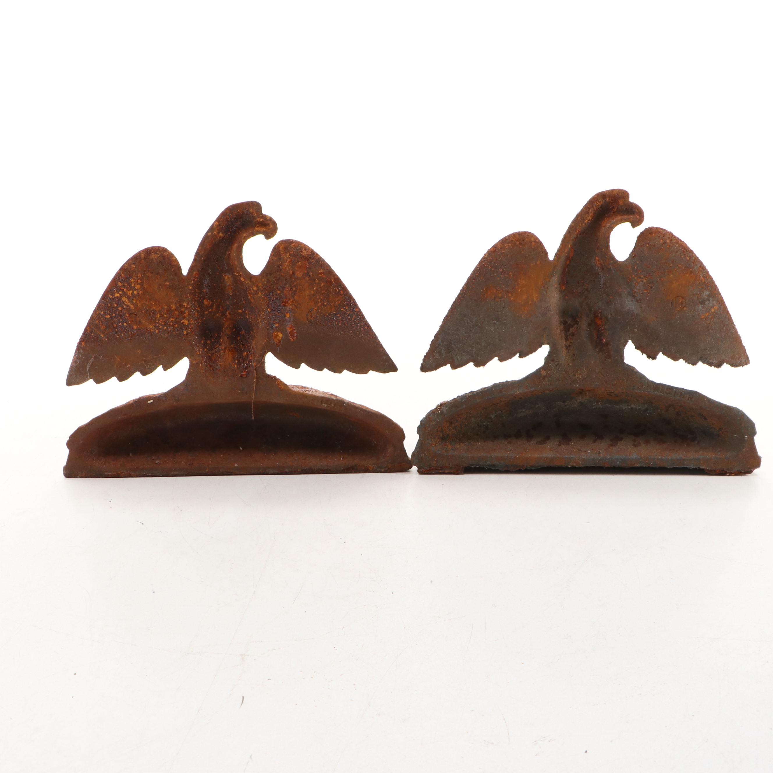 Antique Cast Iron Eagle Doorstops