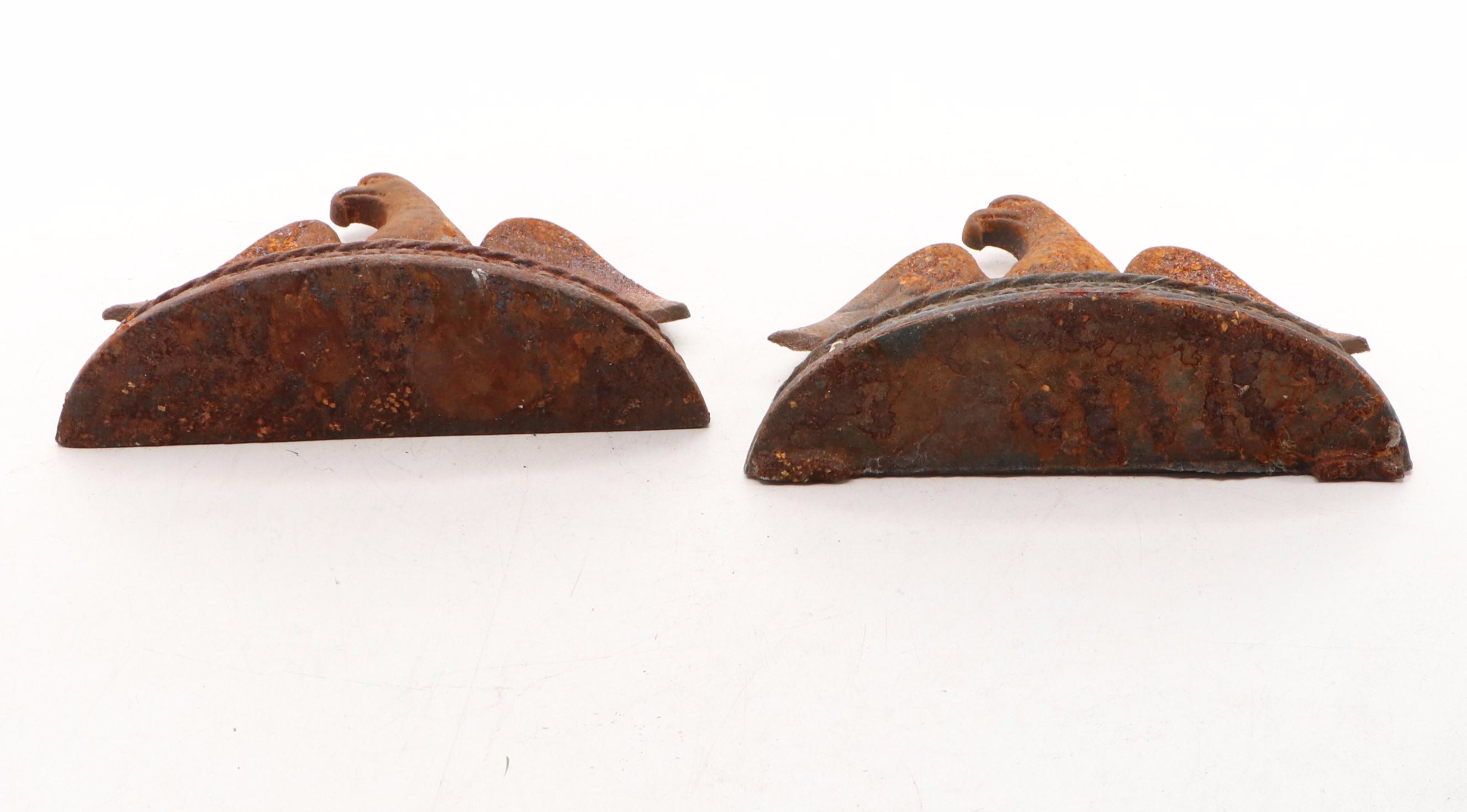 Antique Cast Iron Eagle Doorstops