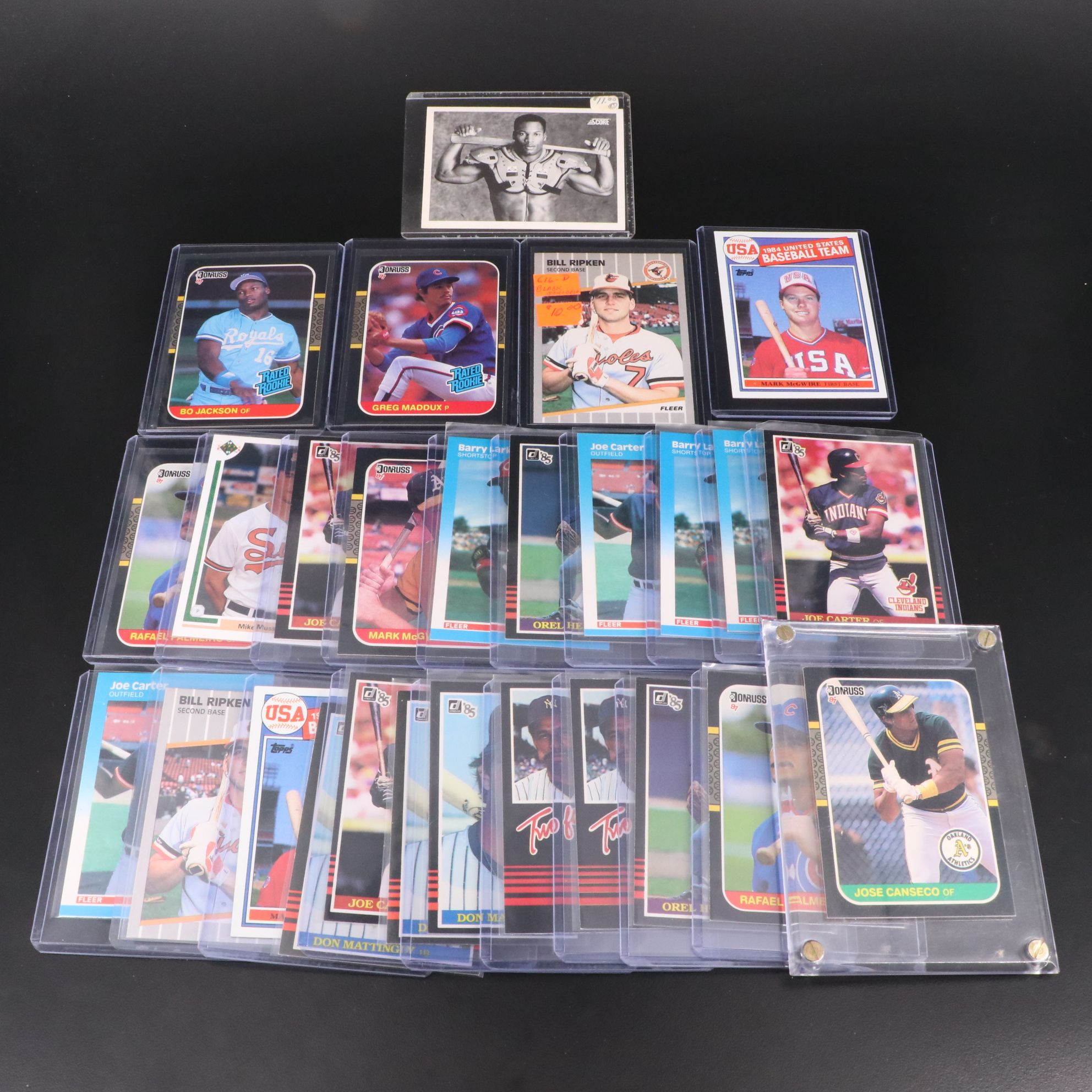 Donruss with Other Baseball Cards Featuring Mark McGwire & Bo Jackson Rookies