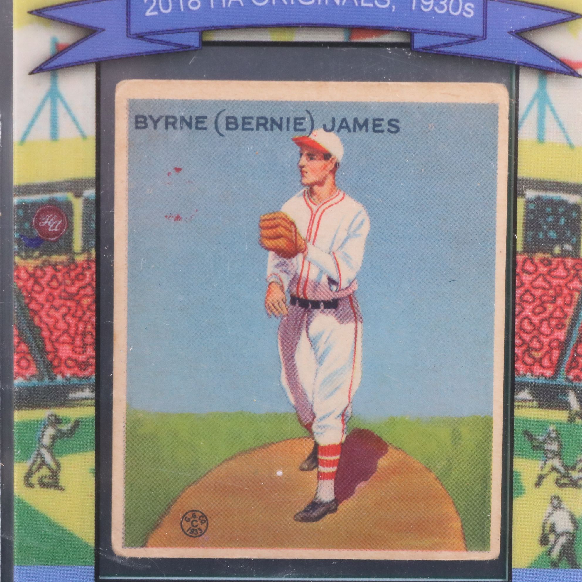 2018 HA Originals Bernie James Cut Signature Goudey Baseball Card, Beckett