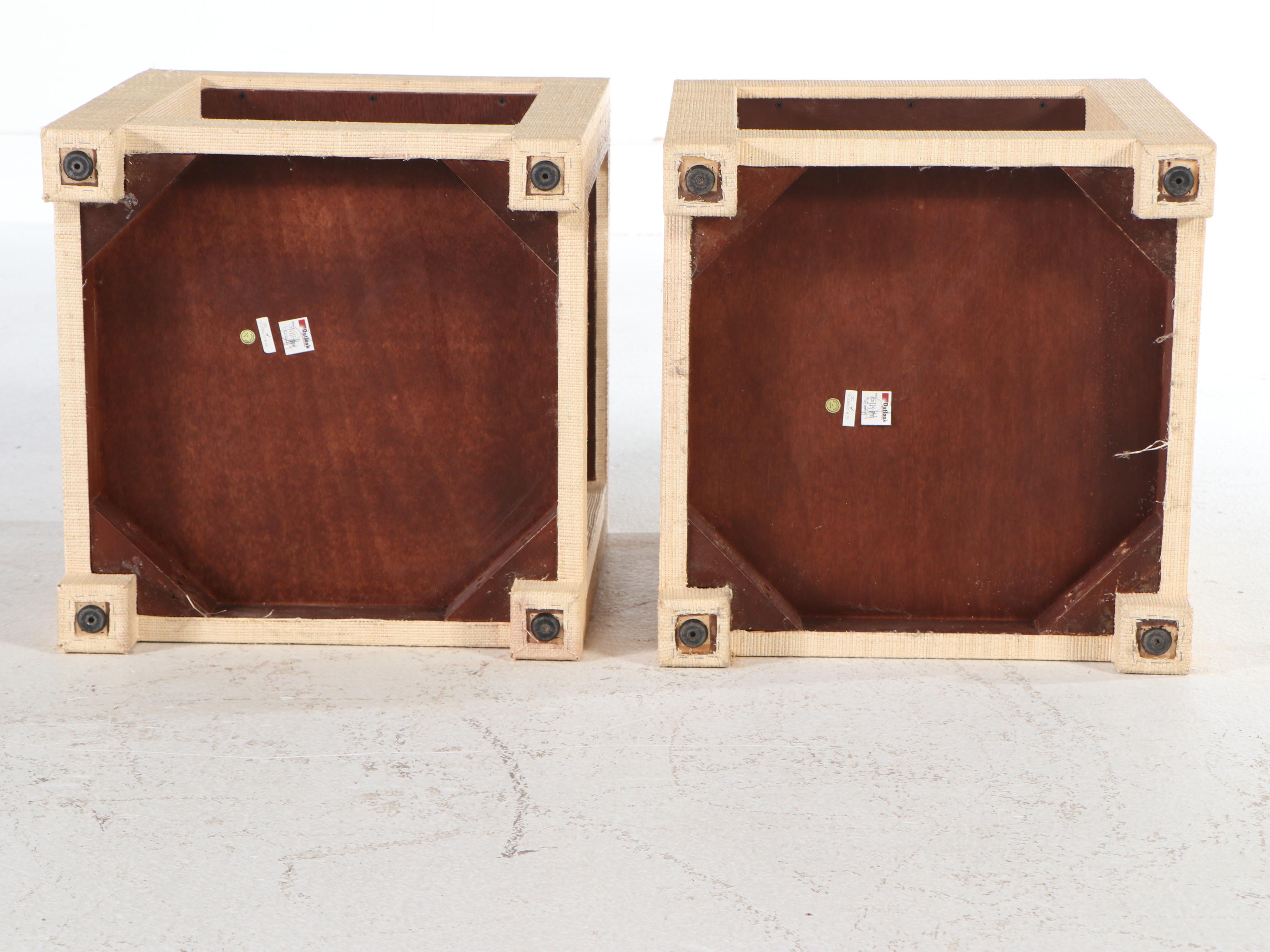Pair of Contemporary Raffa Covered Side Tables