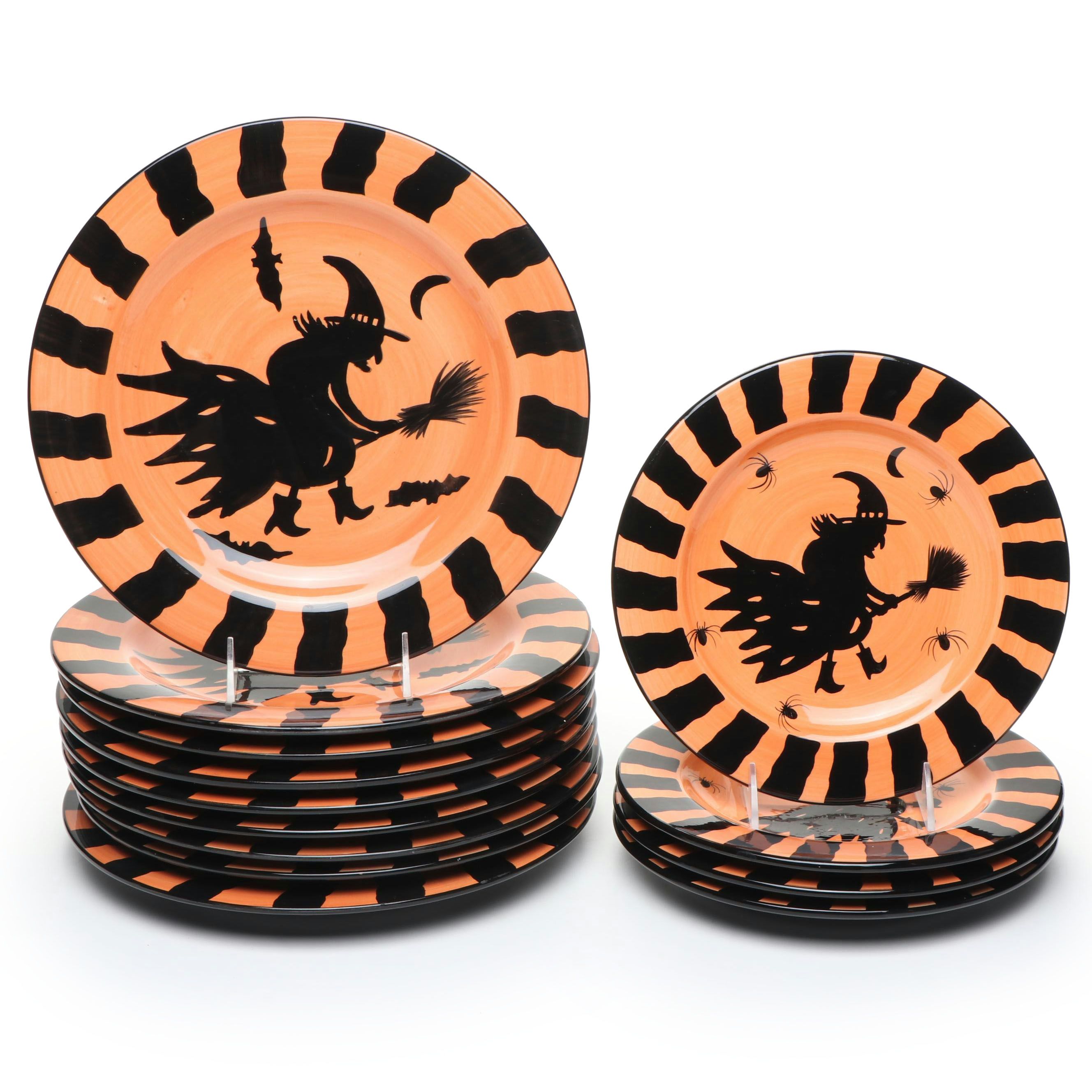 Gates Ware Ceramic Halloween Dinner and Salad Plates