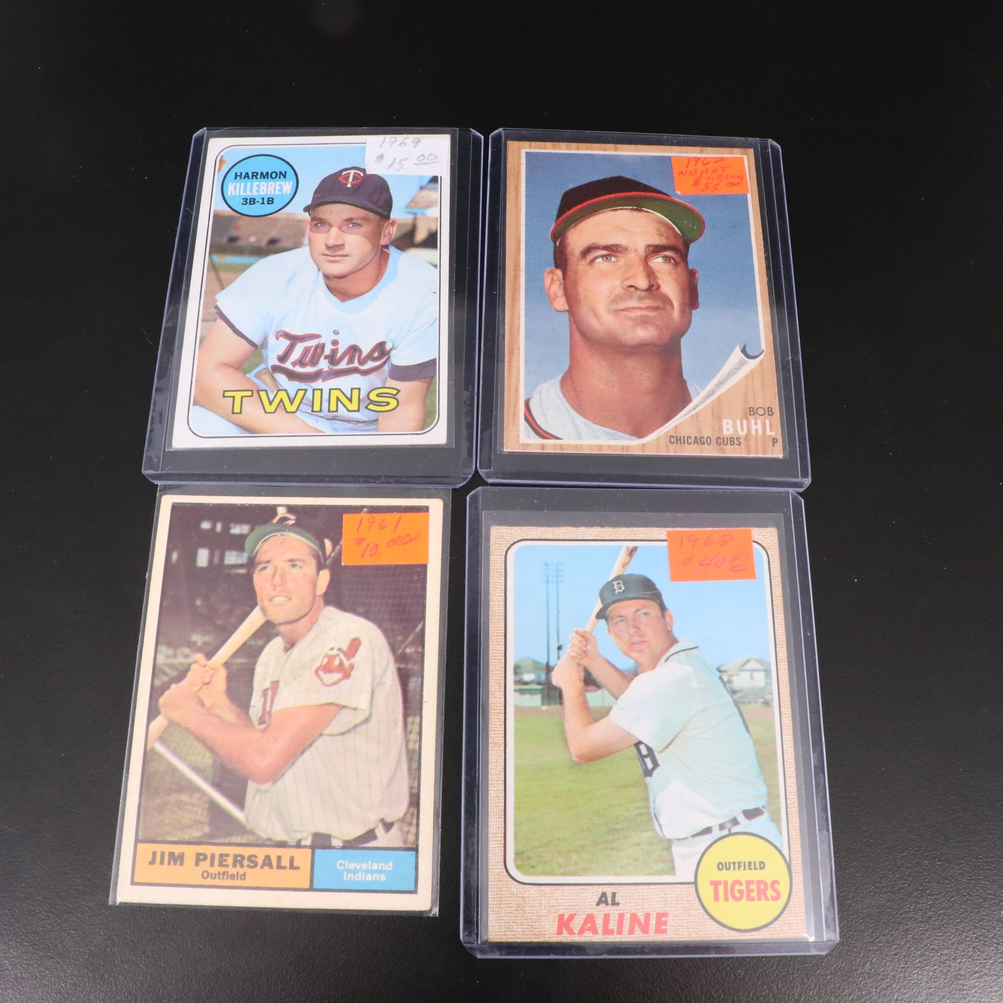 Topps Baseball Cards Featuring Lou Brock, Al Kaline, and More, 1960s