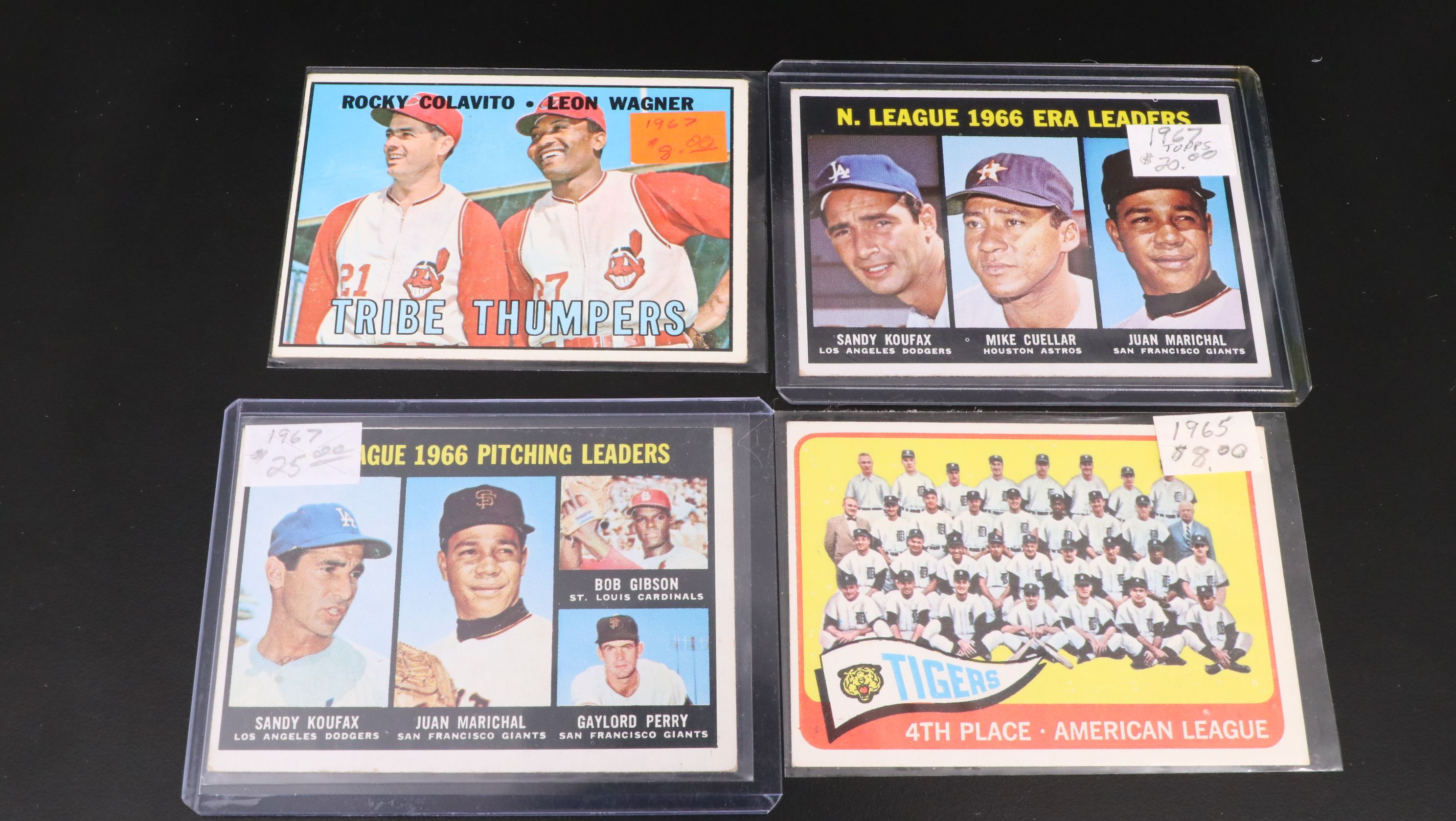 Topps Baseball Cards Featuring Lou Brock, Al Kaline, and More, 1960s