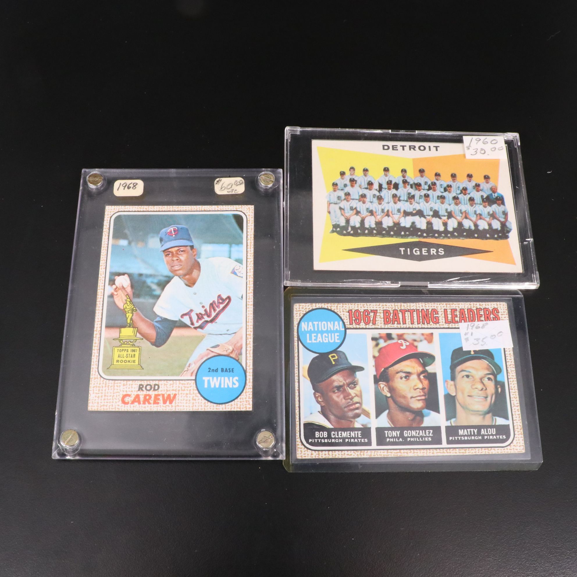 Topps Baseball Cards Featuring Lou Brock, Al Kaline, and More, 1960s