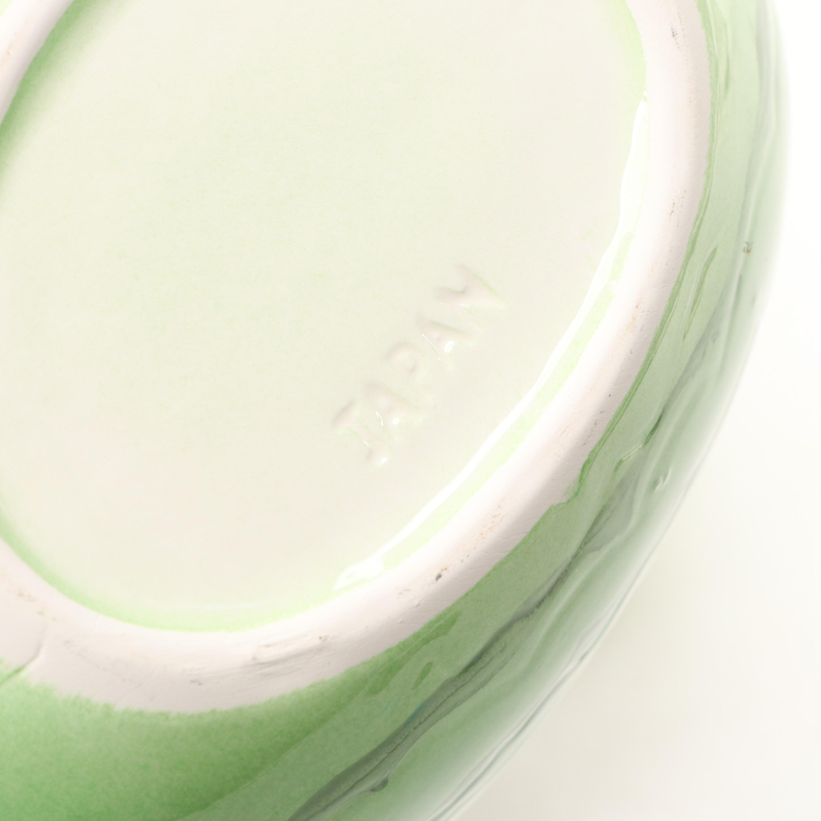 Watermelon Serving Set with Individual Ceramic Bowls, 20th Century