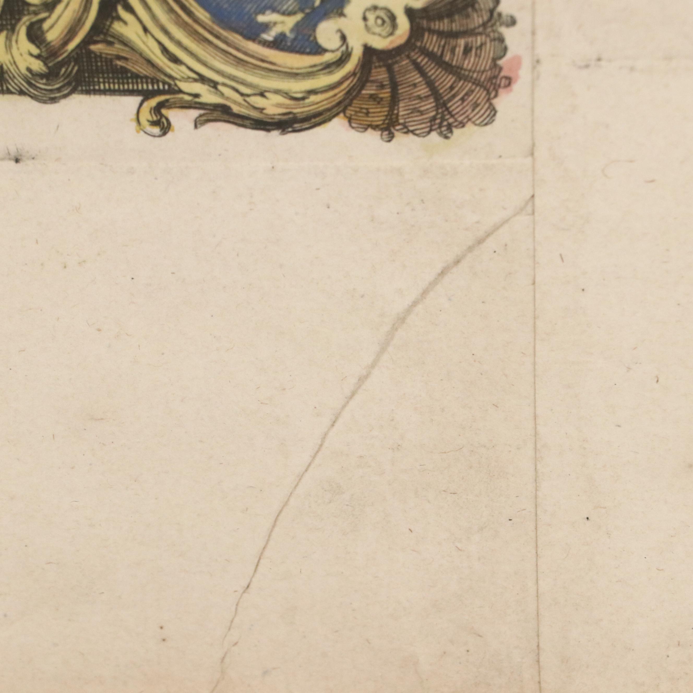 Large-Scale Hand-Colored Engraved Map of Versailles After Pierre Le Pautre, 1717