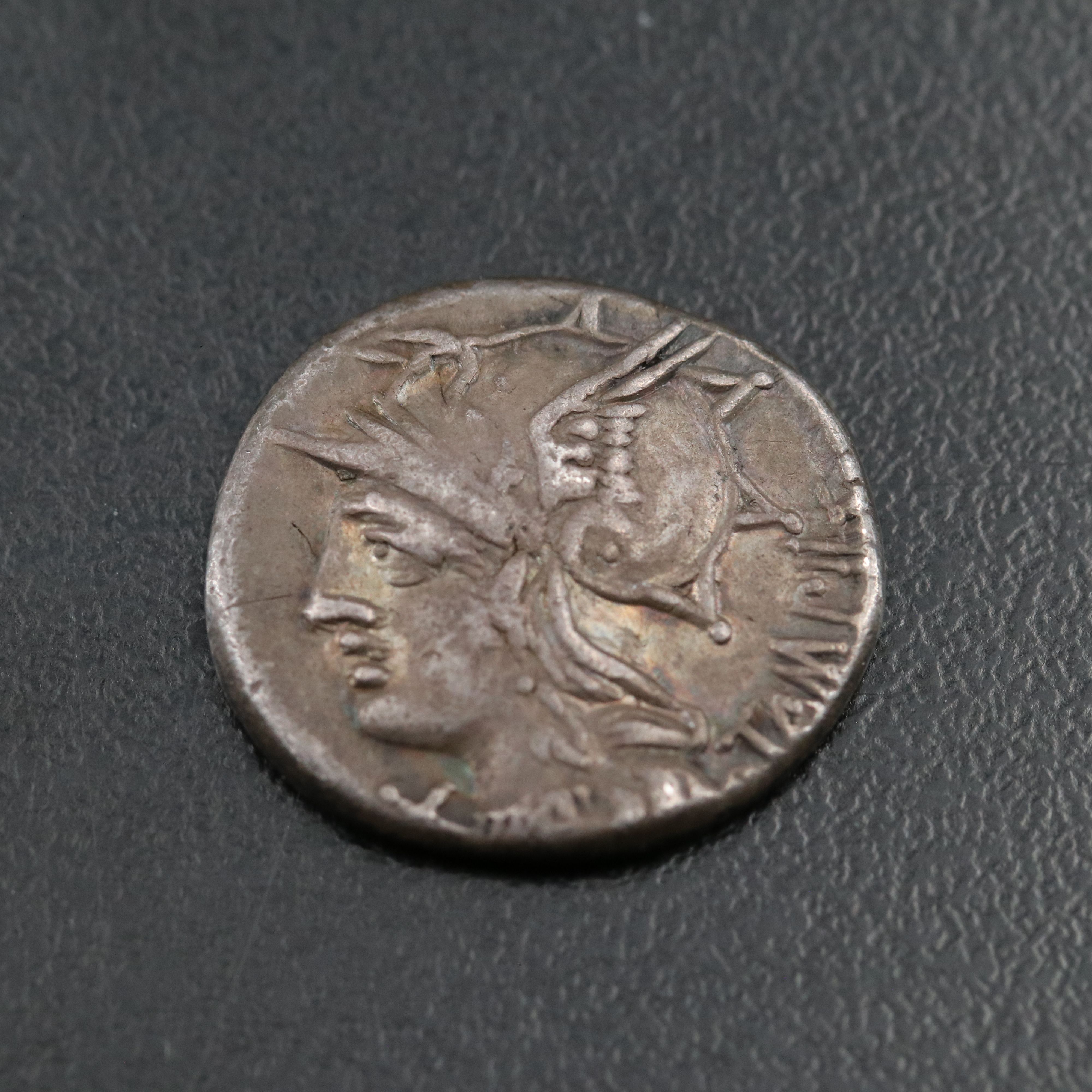 Ancient Roman Republic AR Denarius Coin of M. Baebius Tampilus, ca. 137 B.C.