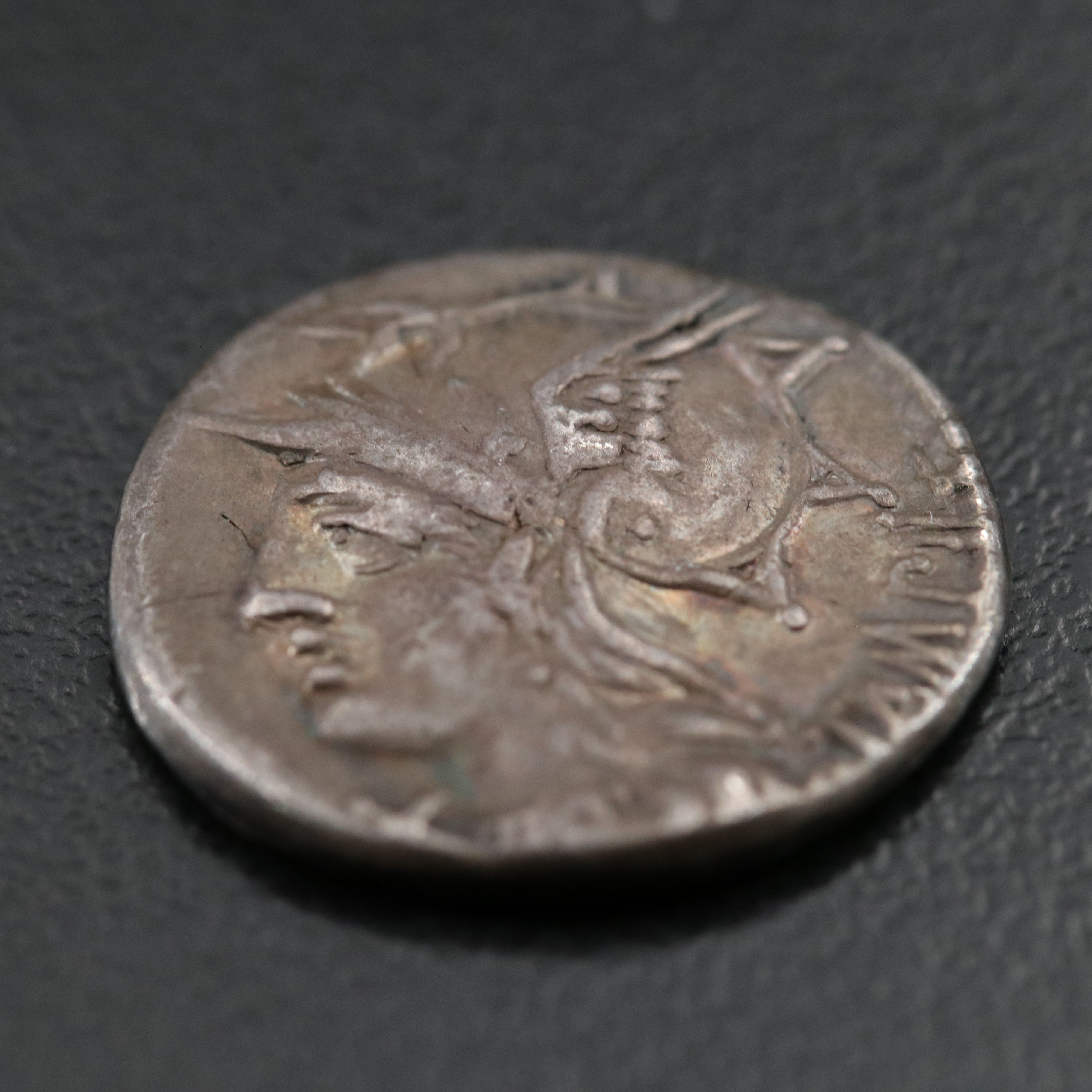 Ancient Roman Republic AR Denarius Coin of M. Baebius Tampilus, ca. 137 B.C.