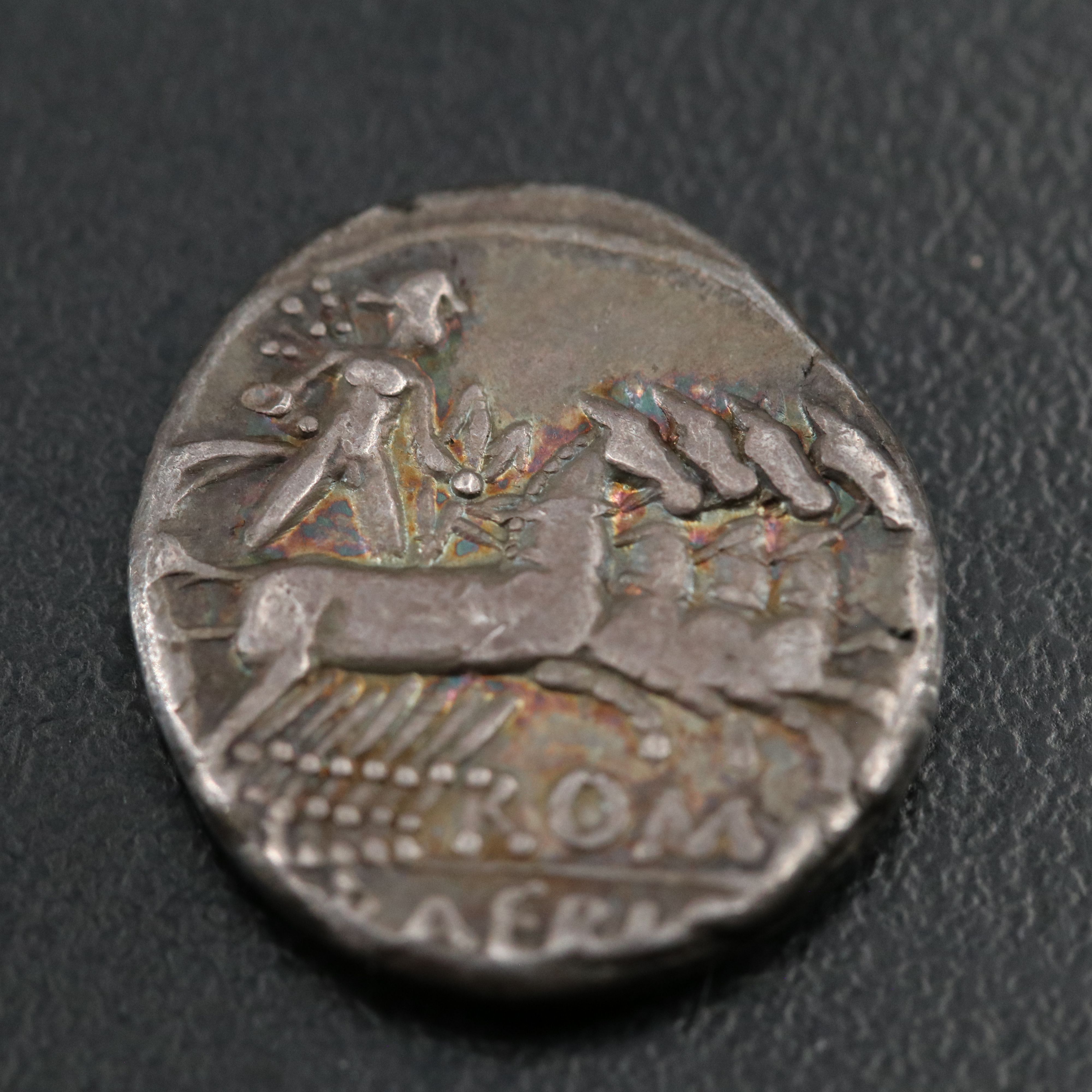 Ancient Roman Republic AR Denarius Coin of M. Baebius Tampilus, ca. 137 B.C.