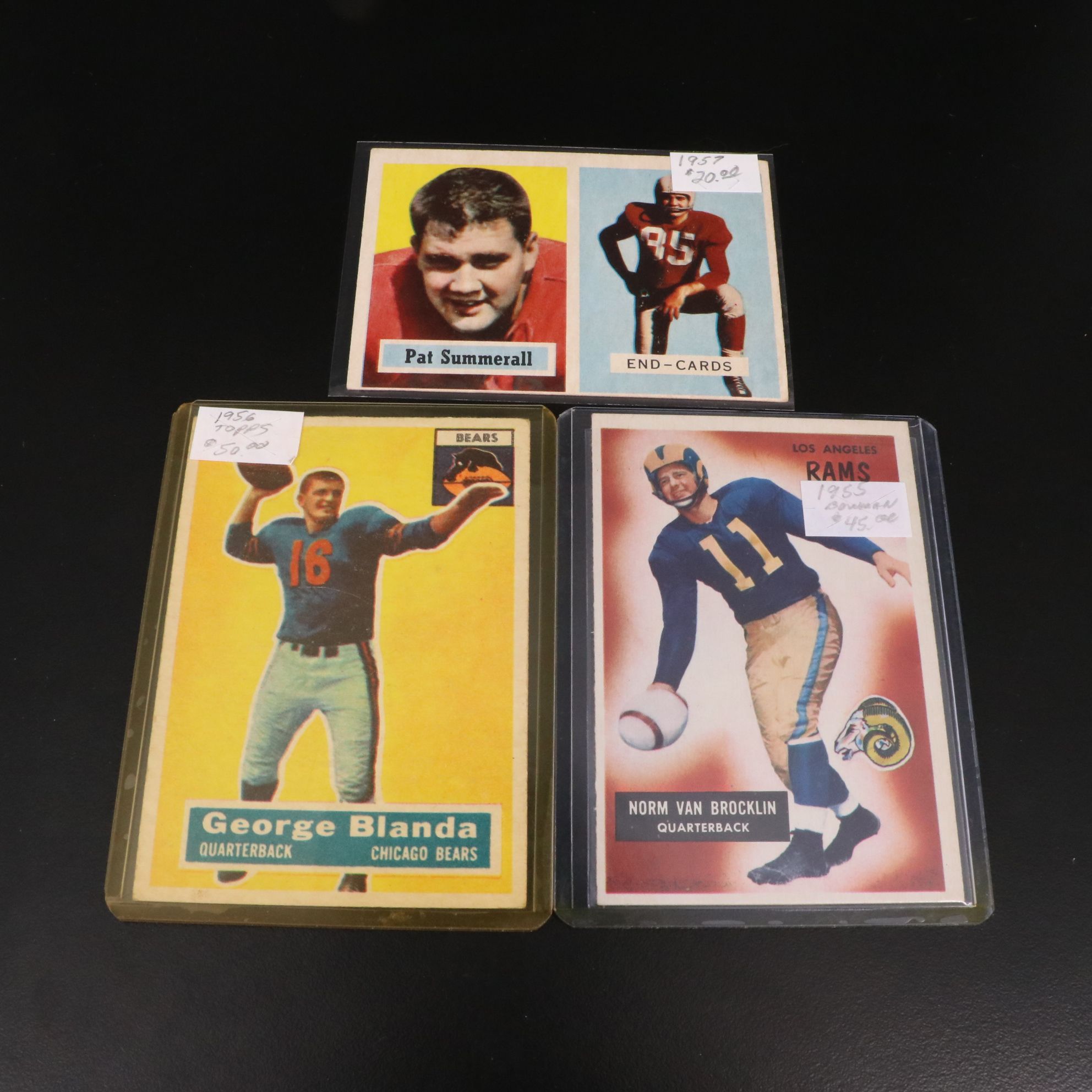 Bowman and Topps Football Cards Featuring George Blanda with More, 1950s-1960s