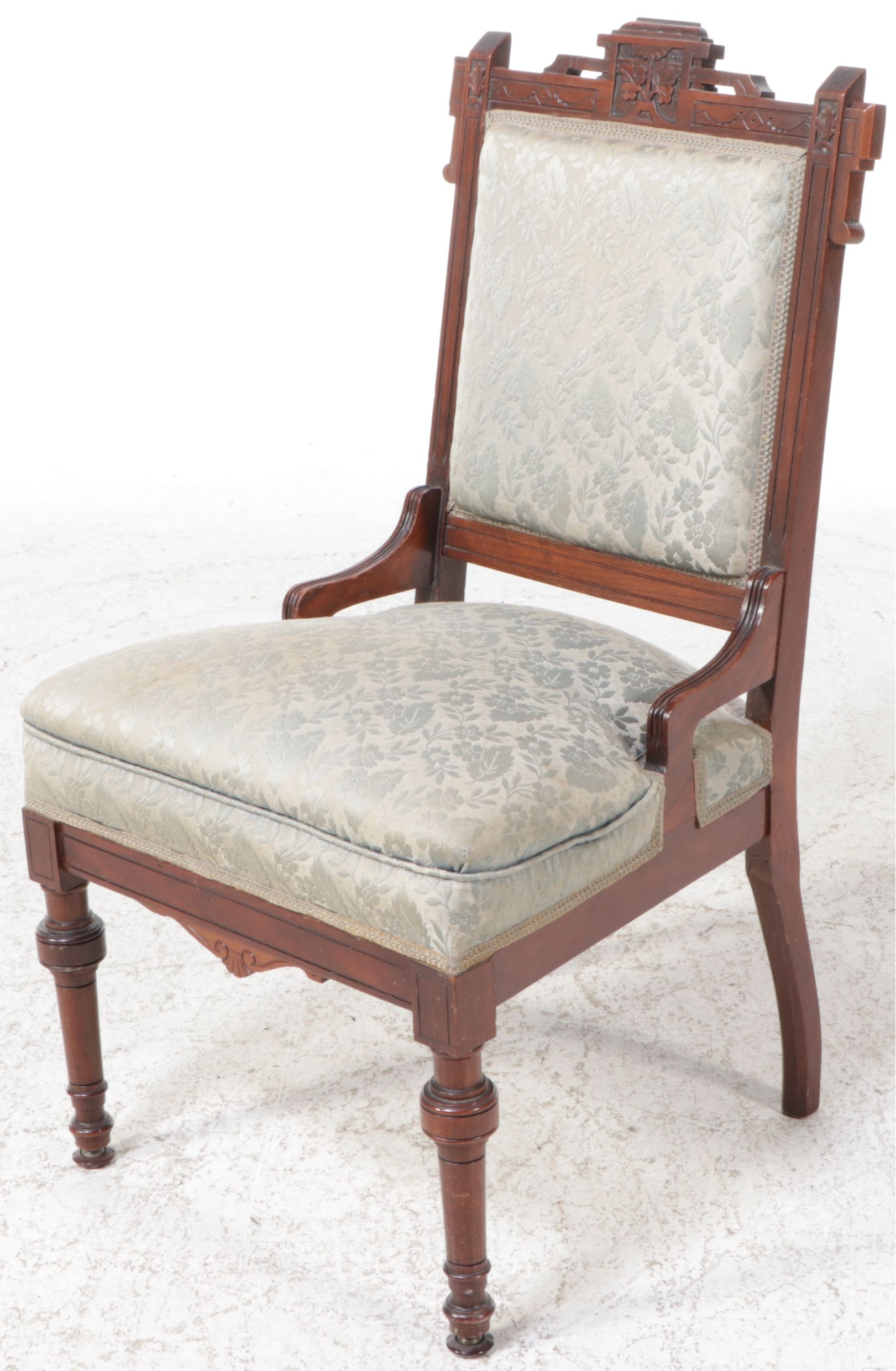Eastlake Carved Walnut Parlor Chair