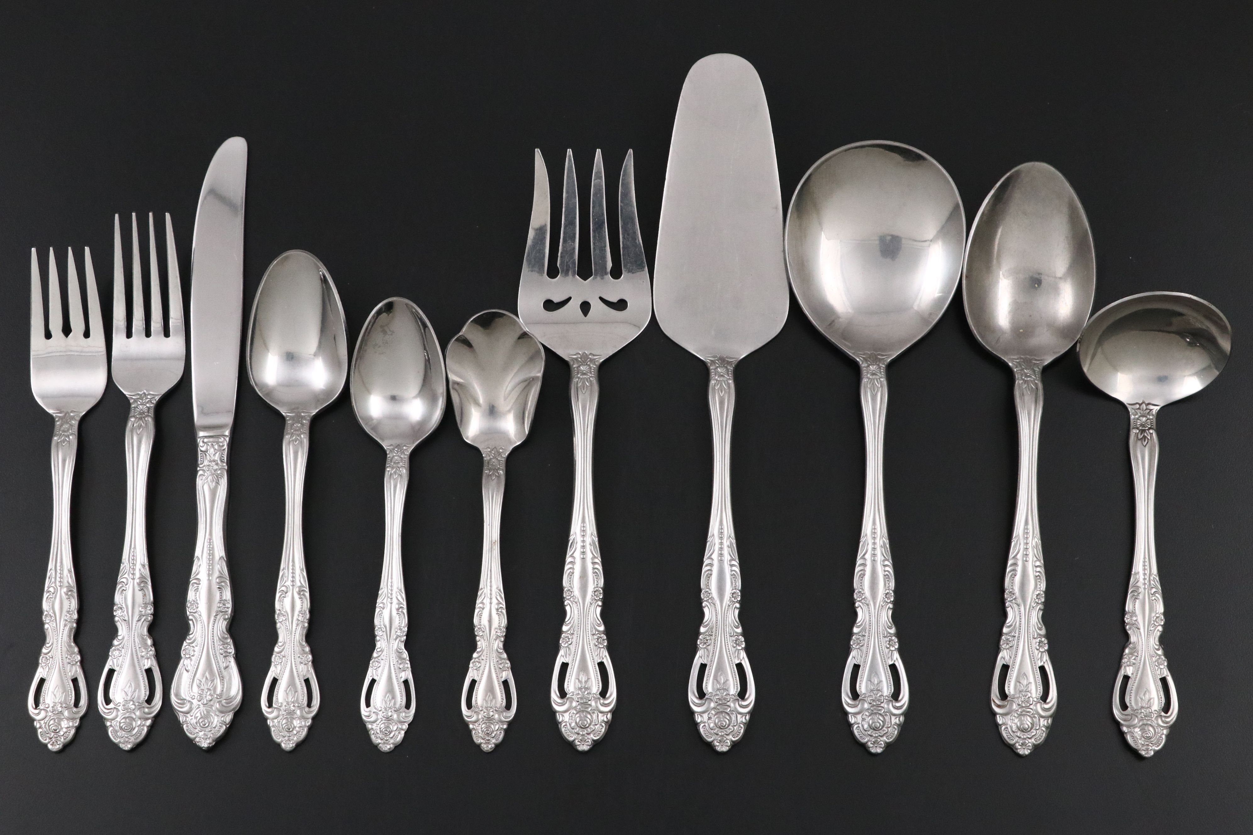 Reed & Barton "Majesty" Stainless Steel Flatware, Late 20th/Early 21st Century