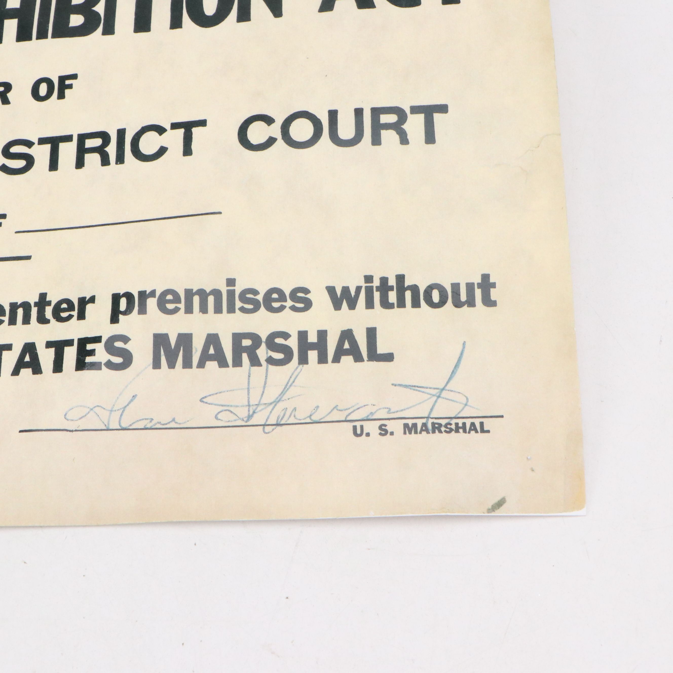 Prohibition Style Whisky Prescription Form with Reproduction Sign