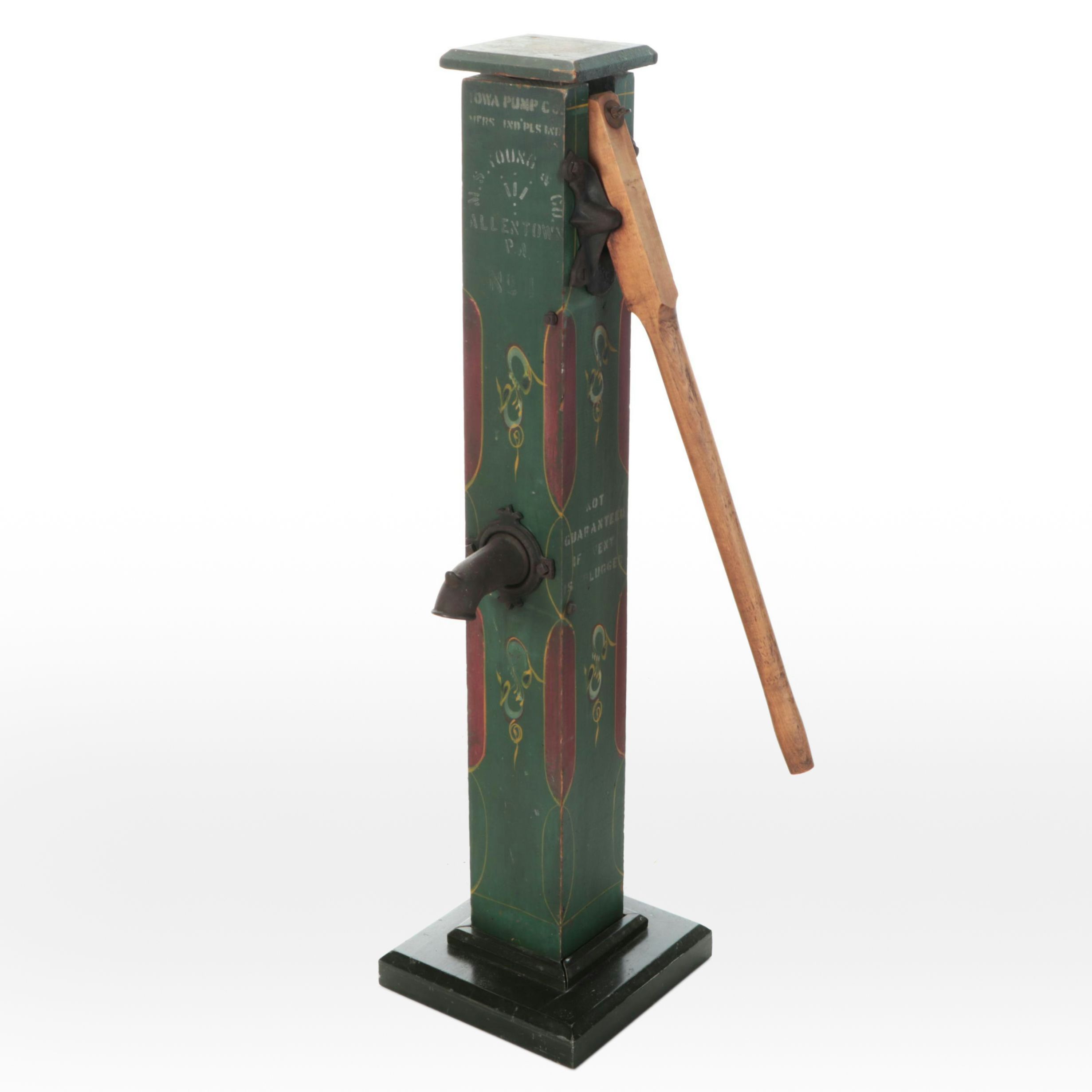 Iowa Pump Co. Painted Wood Decorative Water Pump