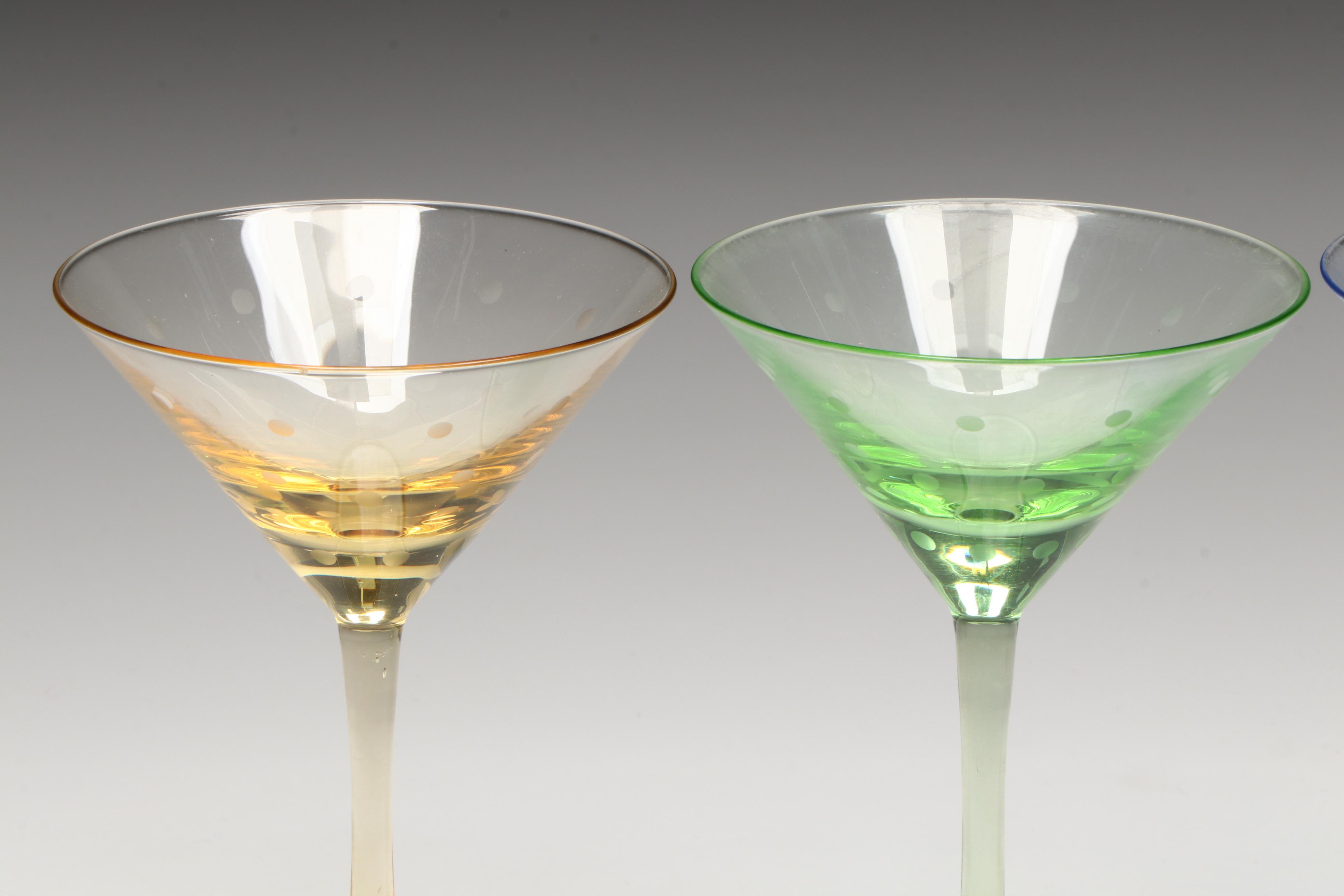 Lenox for Kate Spade "Larabee" Glass Champagne Coupes and Cocktail Glasses