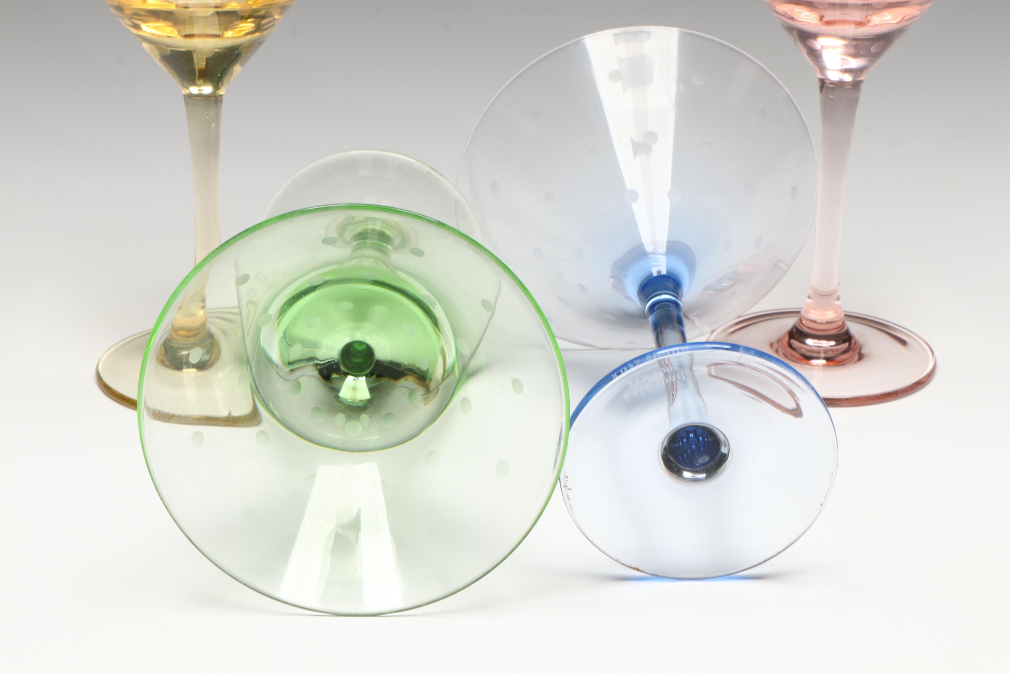 Lenox for Kate Spade "Larabee" Glass Champagne Coupes and Cocktail Glasses