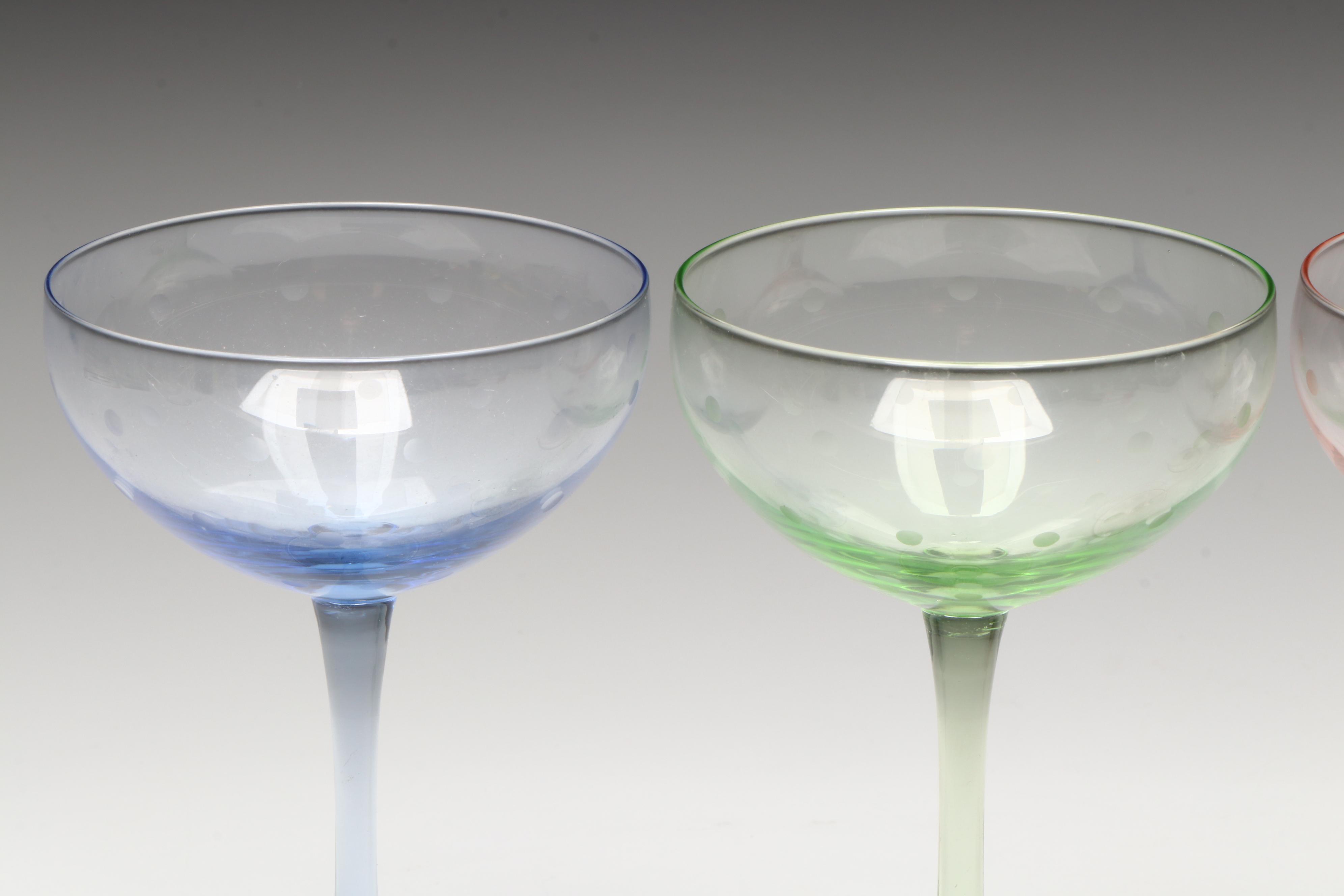 Lenox for Kate Spade "Larabee" Glass Champagne Coupes and Cocktail Glasses
