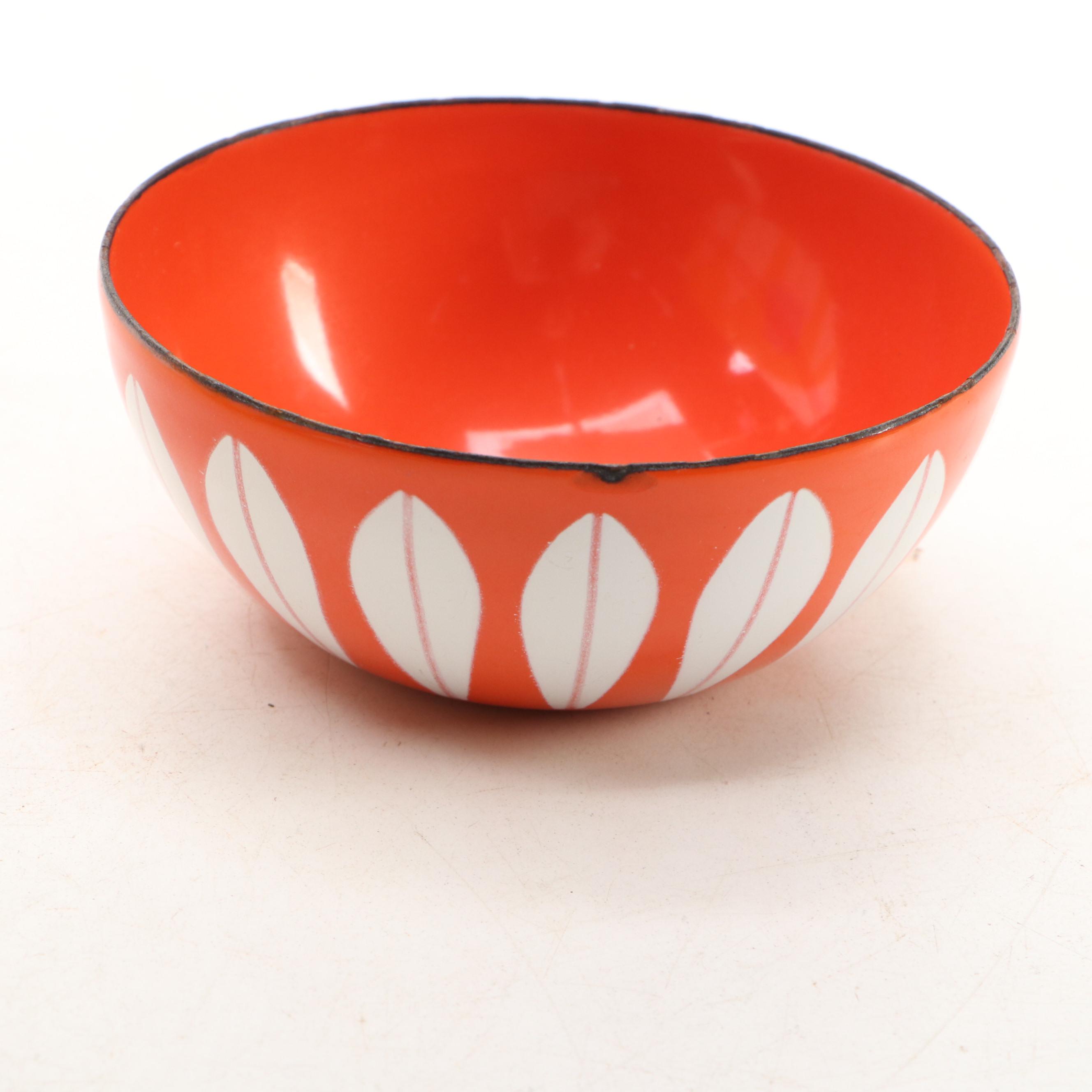 MCM Cathrineholm Brown Lotus Leaf Enamel Bowls