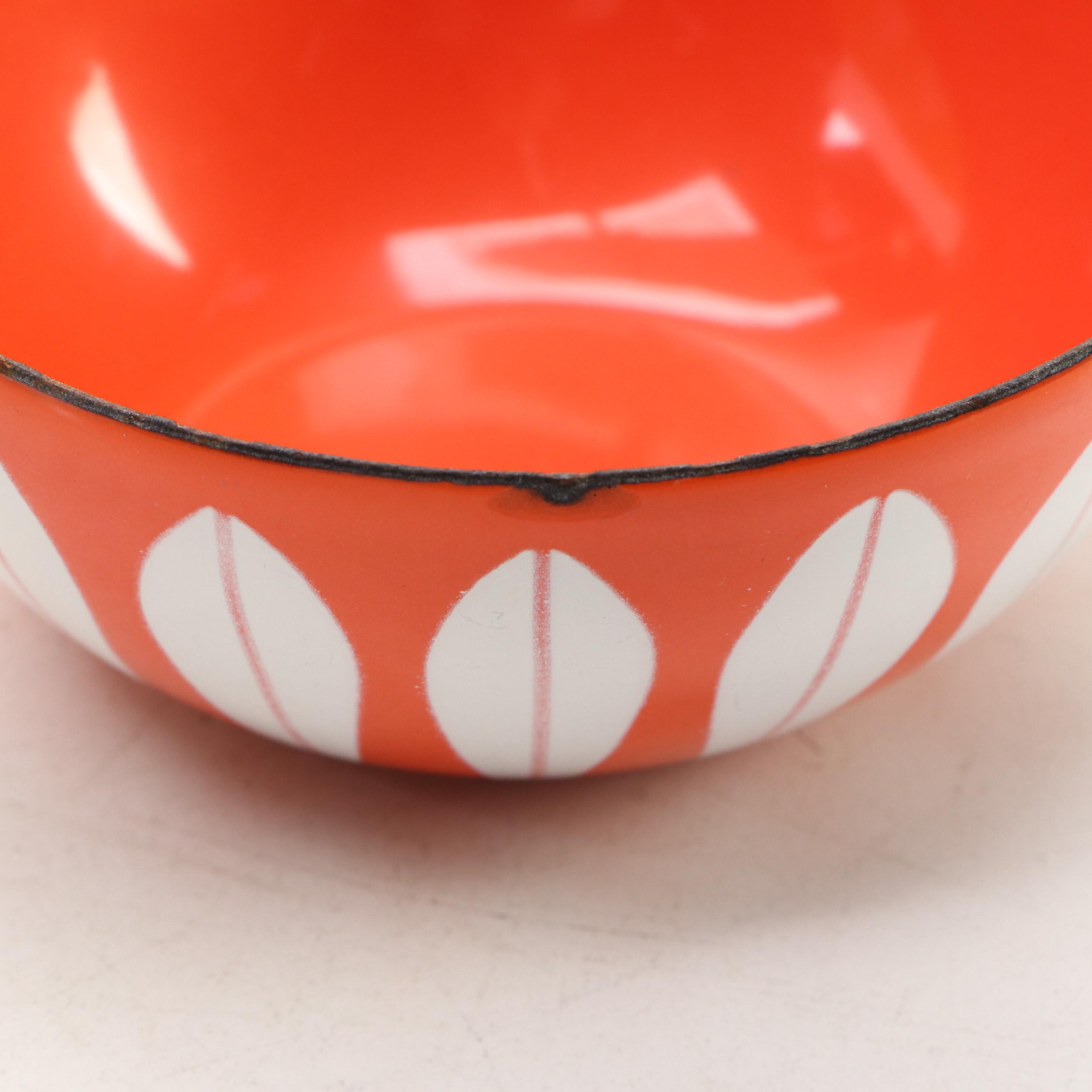 MCM Cathrineholm Brown Lotus Leaf Enamel Bowls