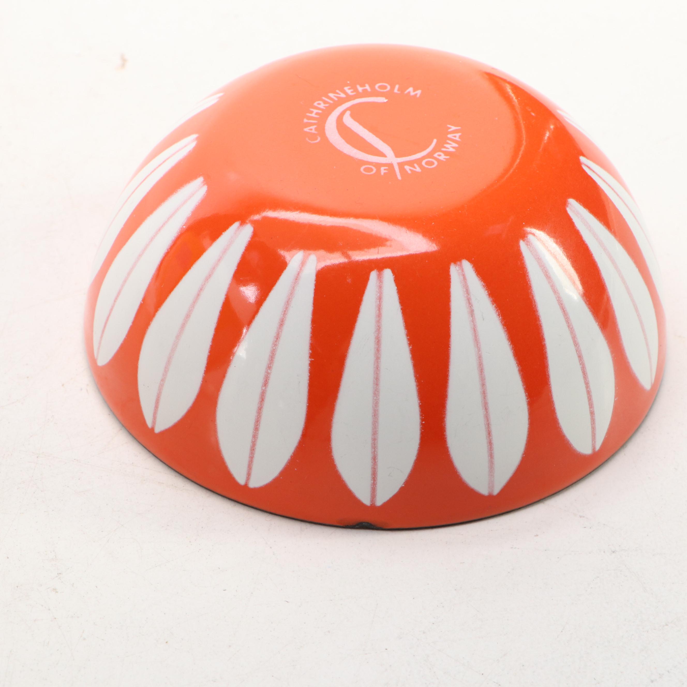 MCM Cathrineholm Brown Lotus Leaf Enamel Bowls