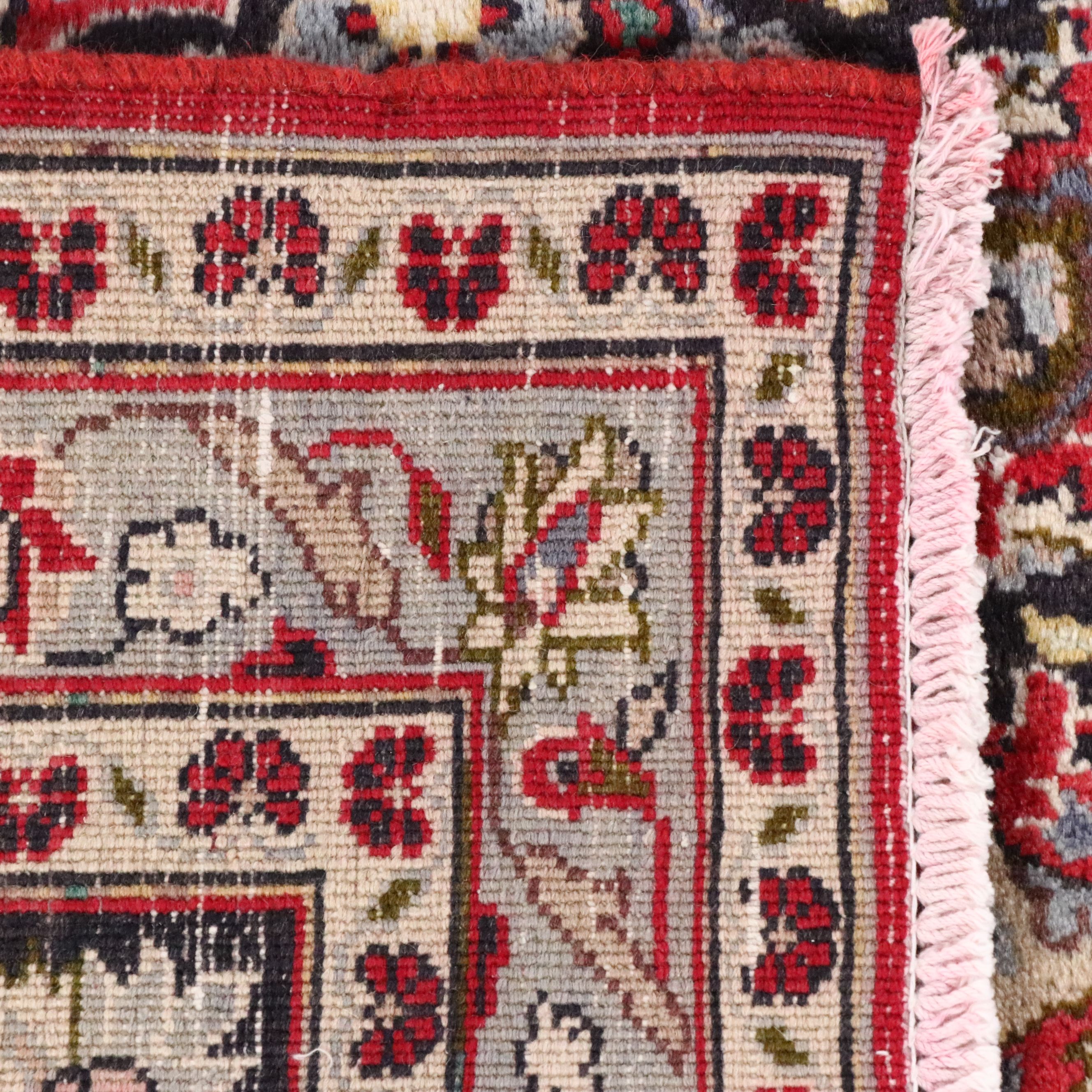 9'8 x 12'9 Hand-Knotted Persian Kashan Room-Sized Rug