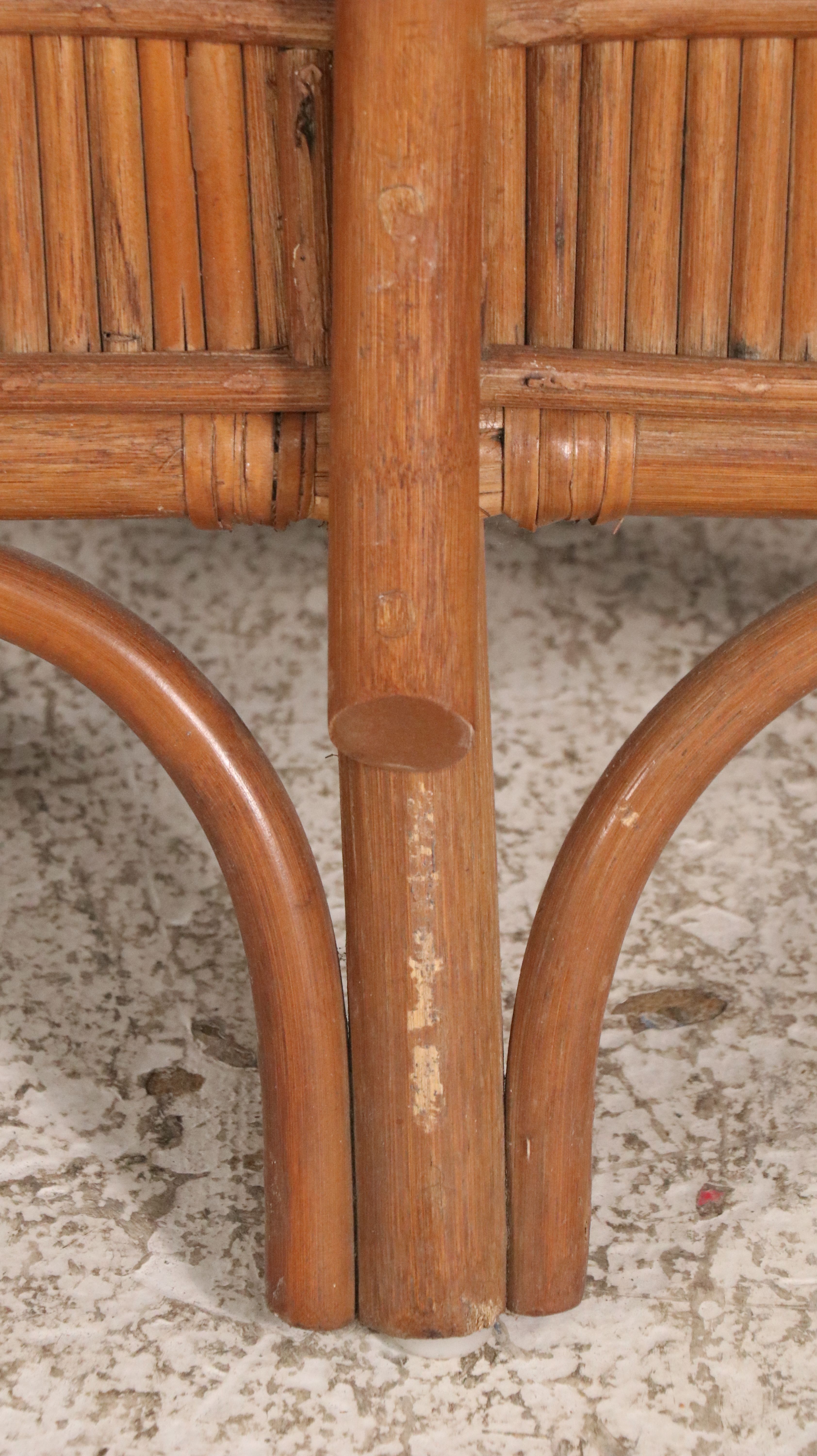 Contemporary Rattan Coffee Table with Glass Top and Rattan Sofa