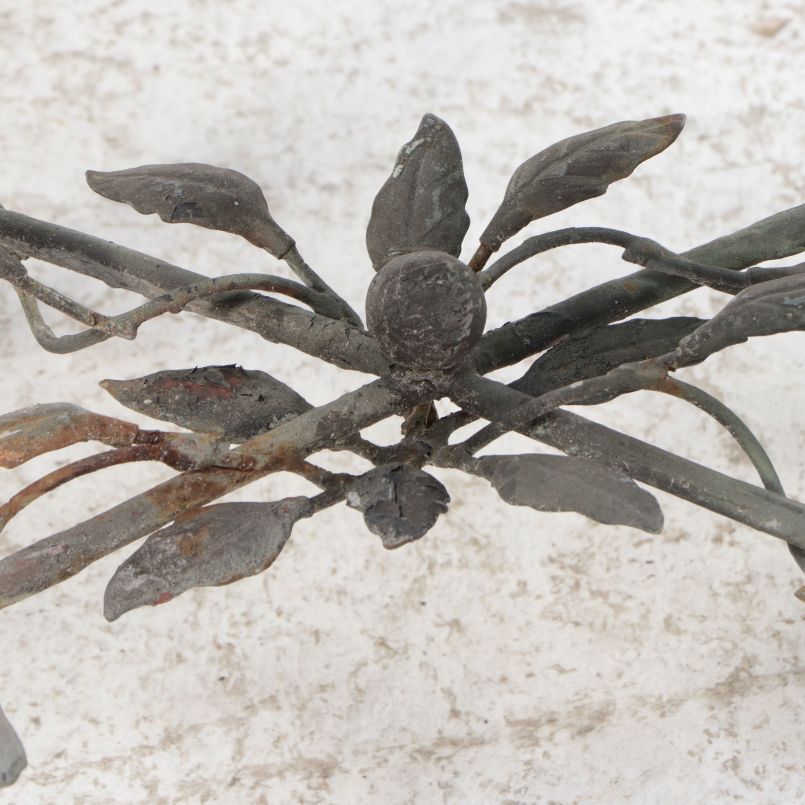 Wrought Iron End Table with Glass Top