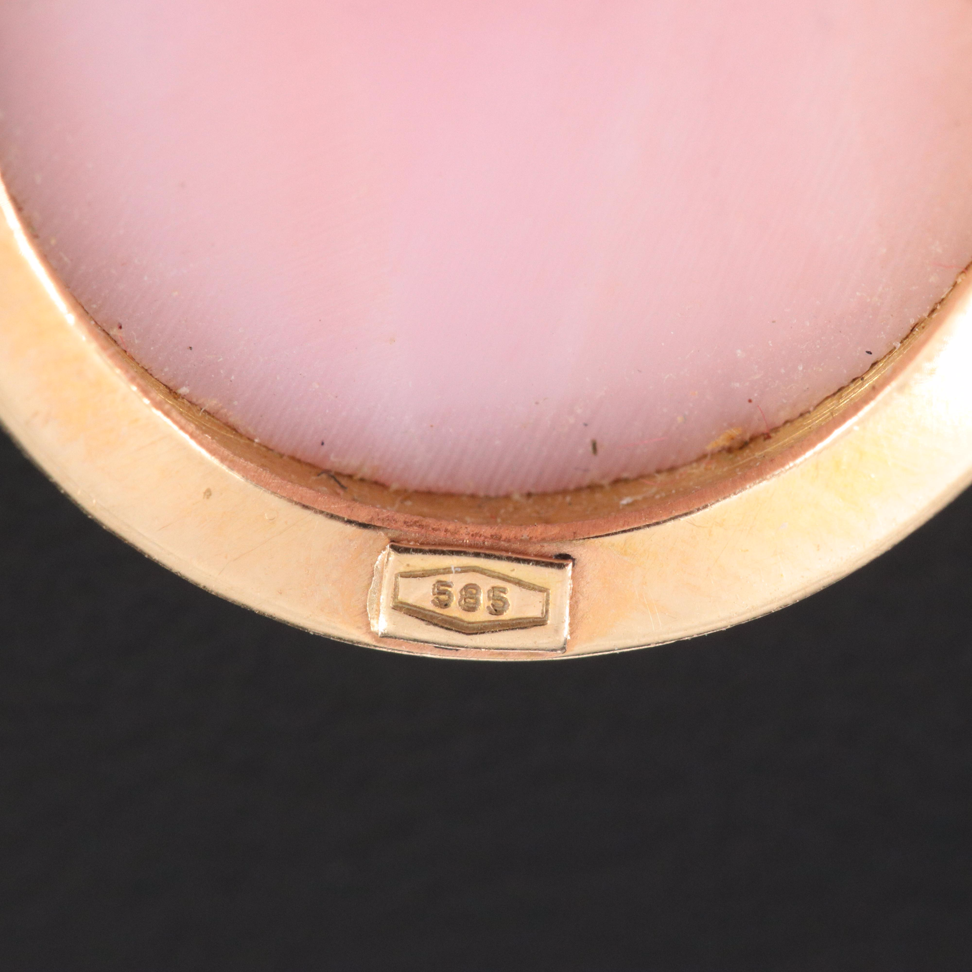 14K Chonch Shell Cameo Brooch/Pendant