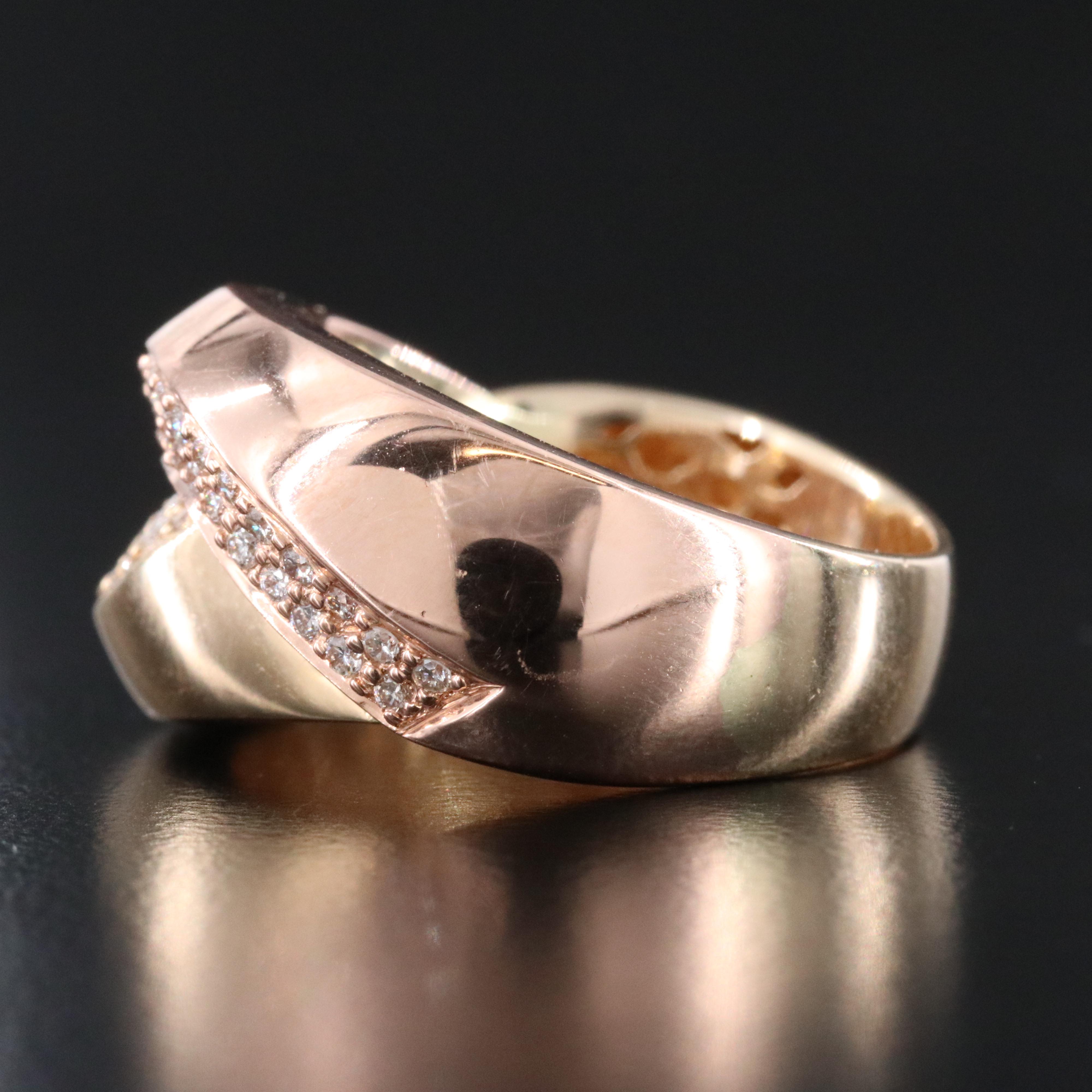 14K 0.59 CTW Diamond Ring with Rose Gold Bypass