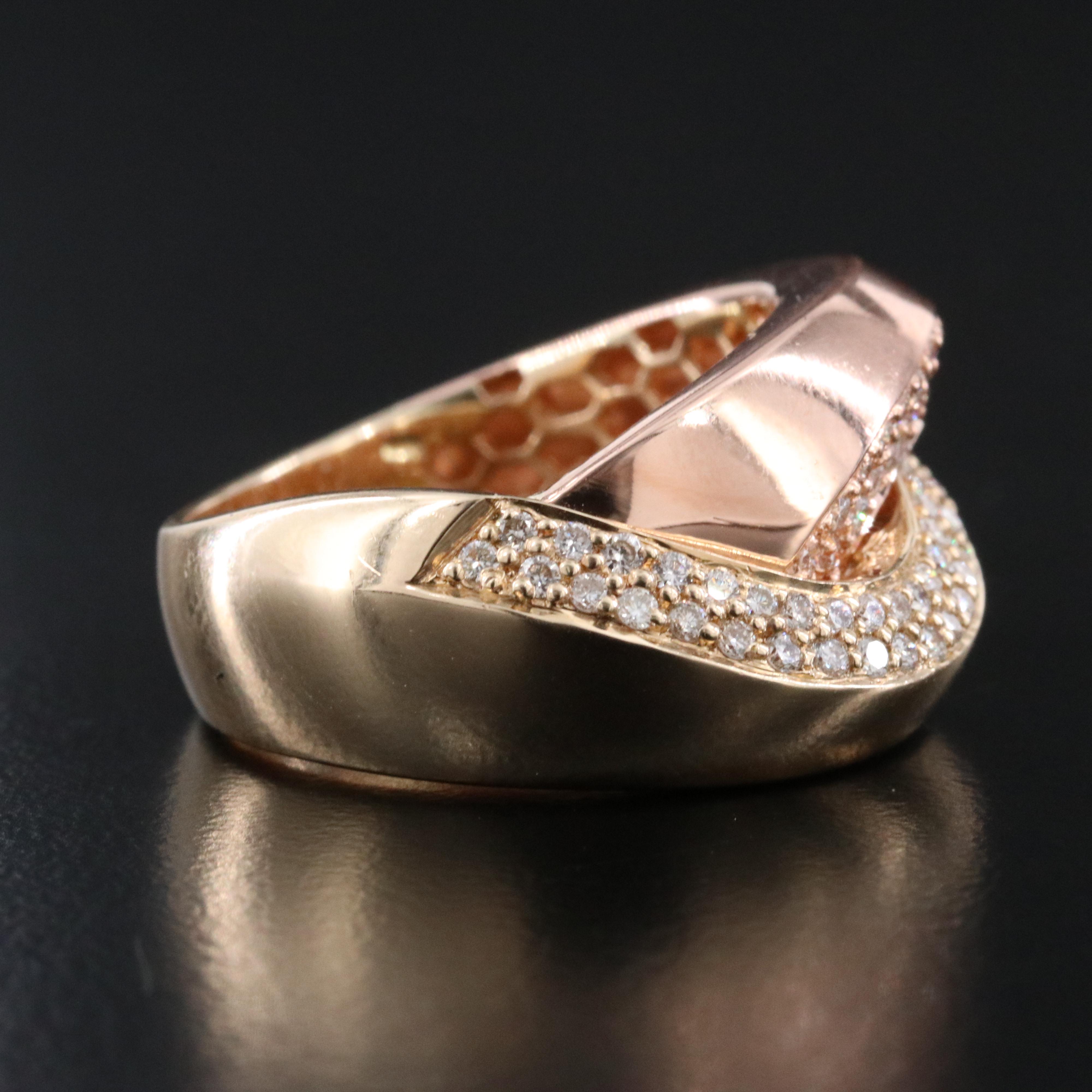 14K 0.59 CTW Diamond Ring with Rose Gold Bypass